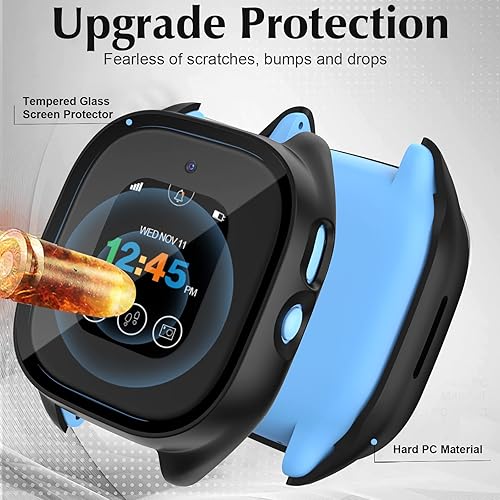 Miniatura 3 de Paquete de 2 fundas compatibles con Verizon Gizmo Watch 3, protector de pantalla de policarbonato duro de policarbonato integrado, protector de