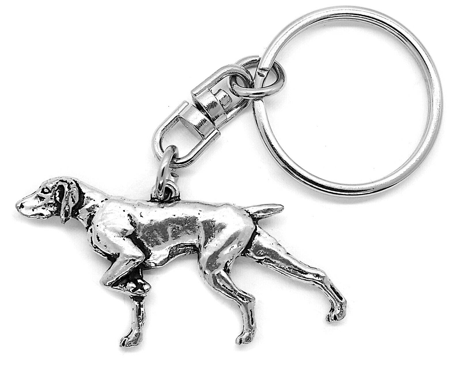 British Keychains Silver Fine Pewter Pointer Dog Keyring With Gift Pouch