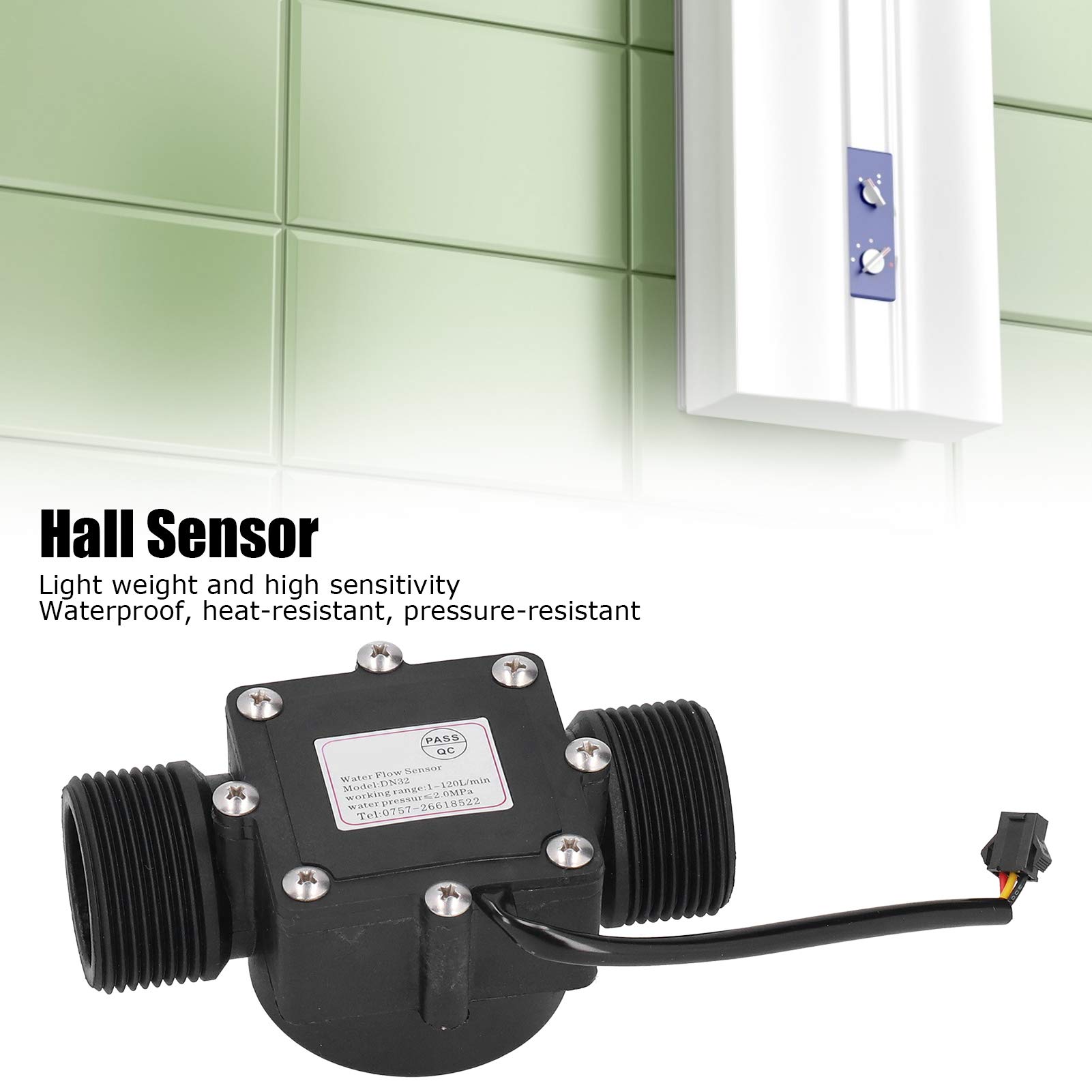 YF-DN32 Industriële Stroommeter, Buiswaterstroommeter Teller Hall Sensor Dc3 24v 1 120l Min Stroombereik G1 5in Binnendraad Voor Boilers Drinkfonteinen Campuscreditcardmachines