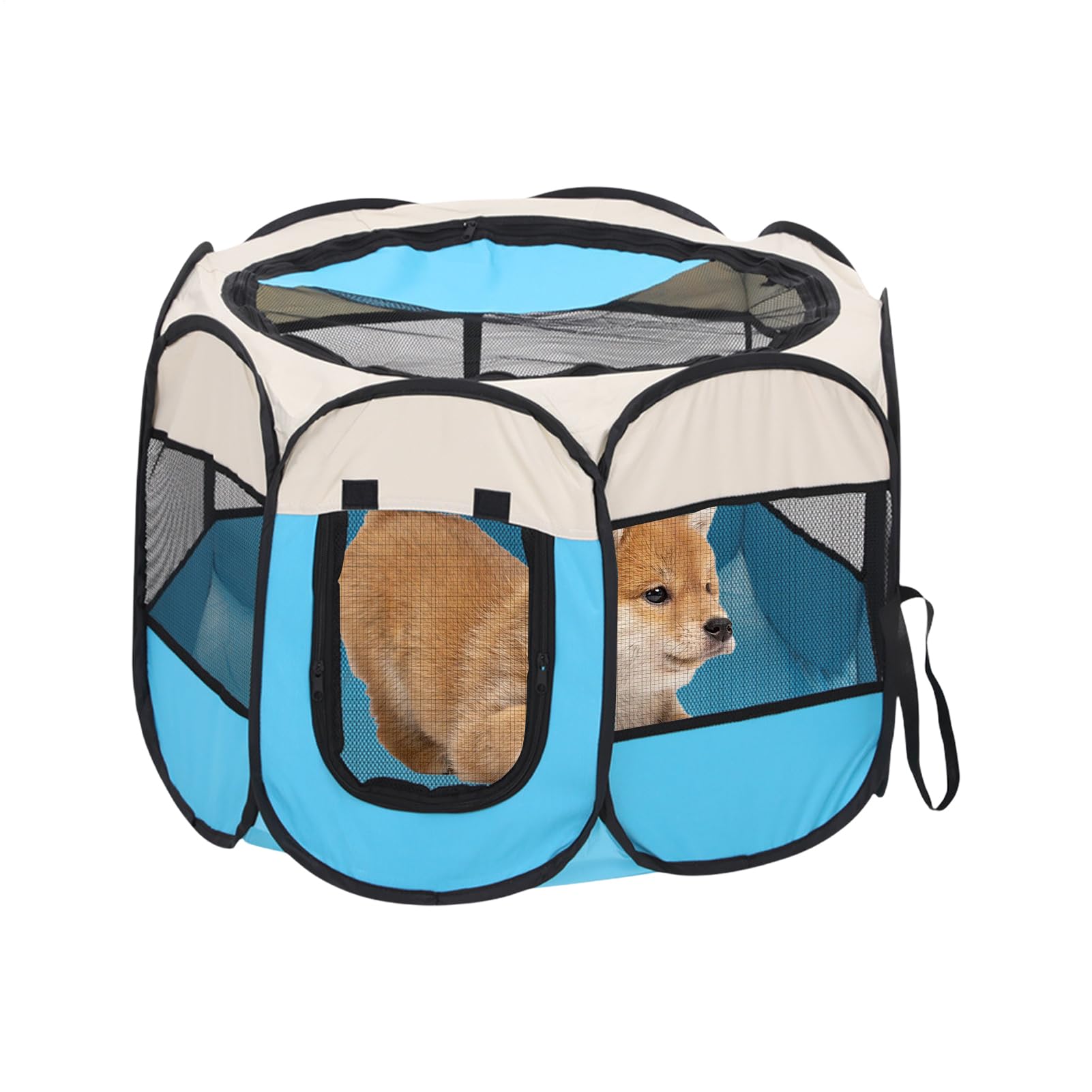 per Gatti, Gabbietta Pieghevole Per Gatti Da Interno Con Rete Semichiusa, Trasportino Arieggiato Per Cuccioli Furetti Ricci Porcellini D'Criceti Viaggio Campeggio Interno