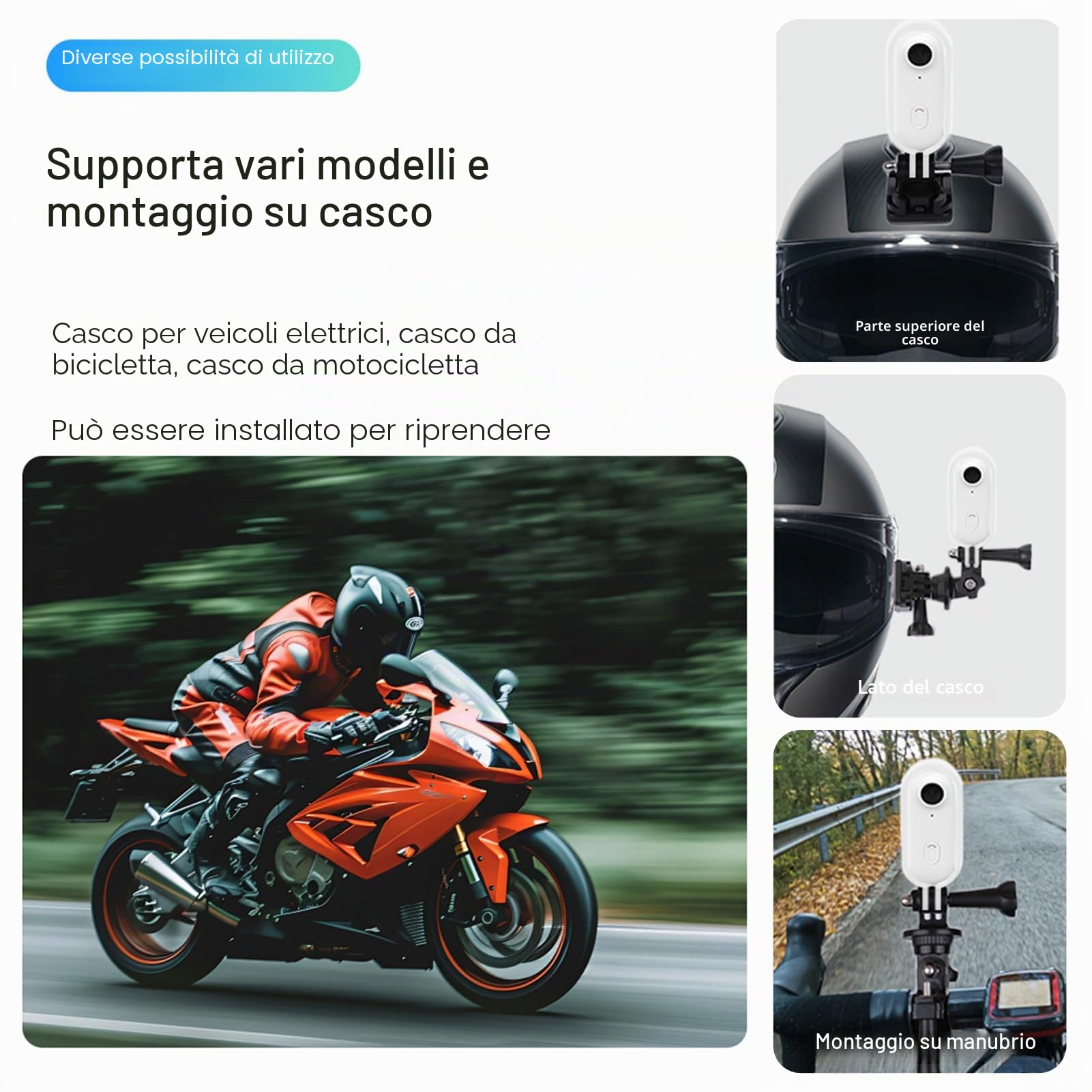 Andoer Mini Action Camera 1080p, Piccola Fotocamera d'Azione WiFi, Obiettivo Grandangolare 120°, Batteria Integrata con Cavo Magnetico, Clip Posteriore, Custodia Impermeabile, Accessori di Montaggio