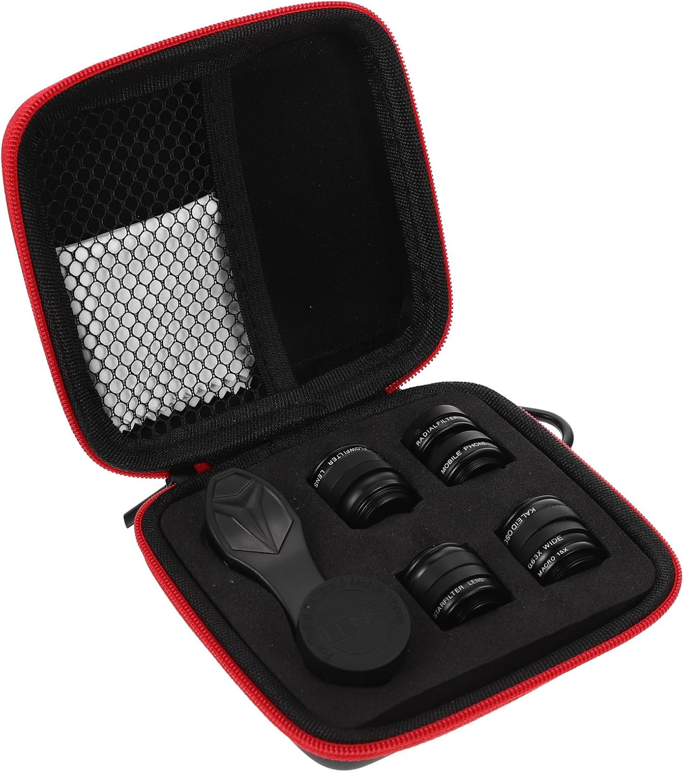 OUNONA 10-in-1 Clip-on Phone Camera Lens Kit Wide Angle and Macro Lens for Smartphones Black Multifunctional Mobile Phone Attachment for Photo and Video Accessories