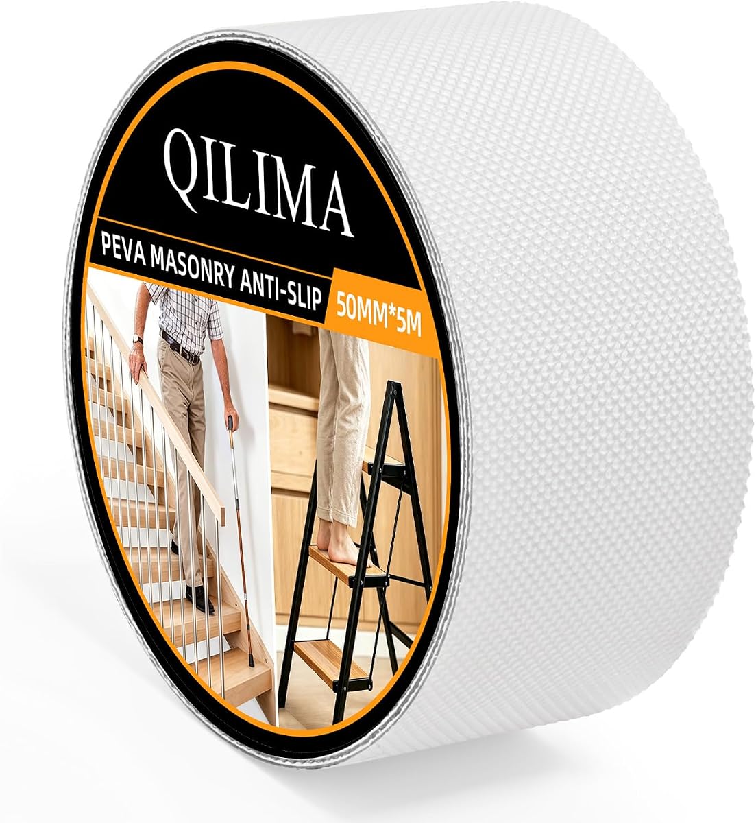 Cinta de agarre antideslizante resistente | Cinta de fricción transparente impermeable no abrasiva de 2" x 16.5 pies | Cinta de seguridad antideslizante de primera calidad para teléfono, herramientas, escaleras, monopatín, uso en interiores y exteriores