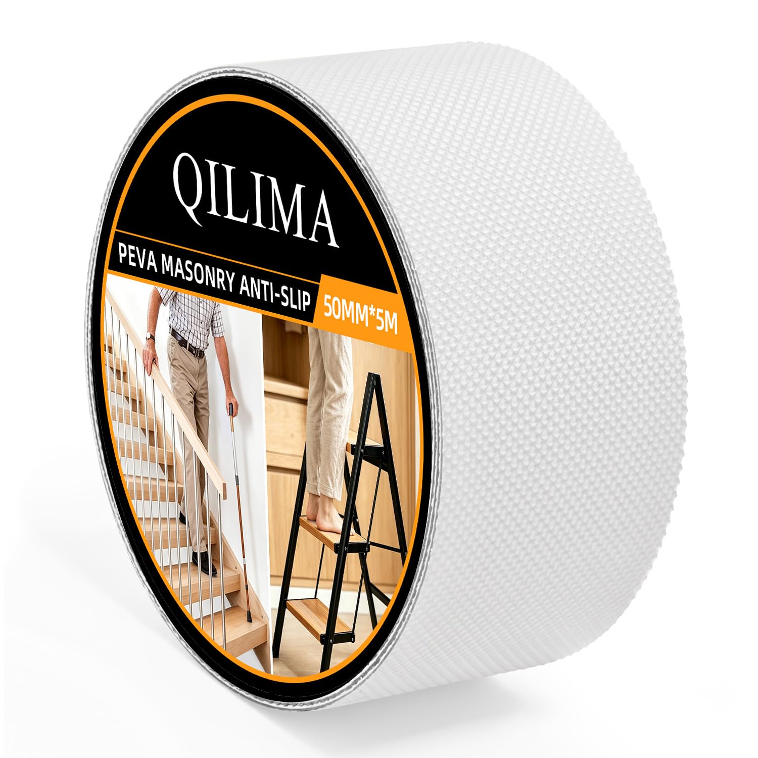 QILIMA Heavy Duty Anti Slip Grip Tape | 2" x 16.5ft Non-Abrasive Waterproof Clear Friction Tape | Premium Non-Skid Safety Tape for Phone, Tools, Stairs, Skateboard, Indoor & Outdoor Use