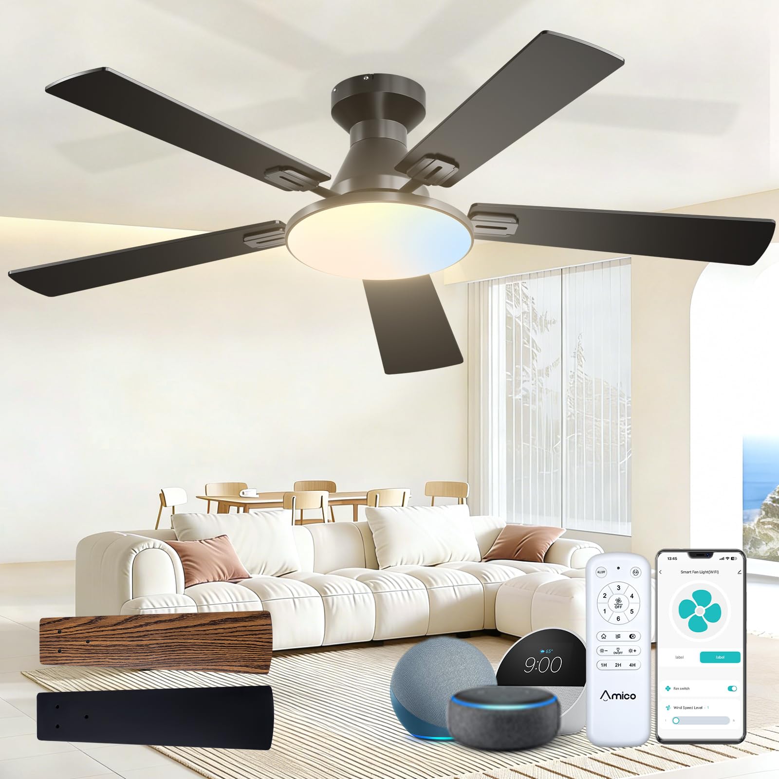 Amico 52 Inch Smart Ceiling Fan