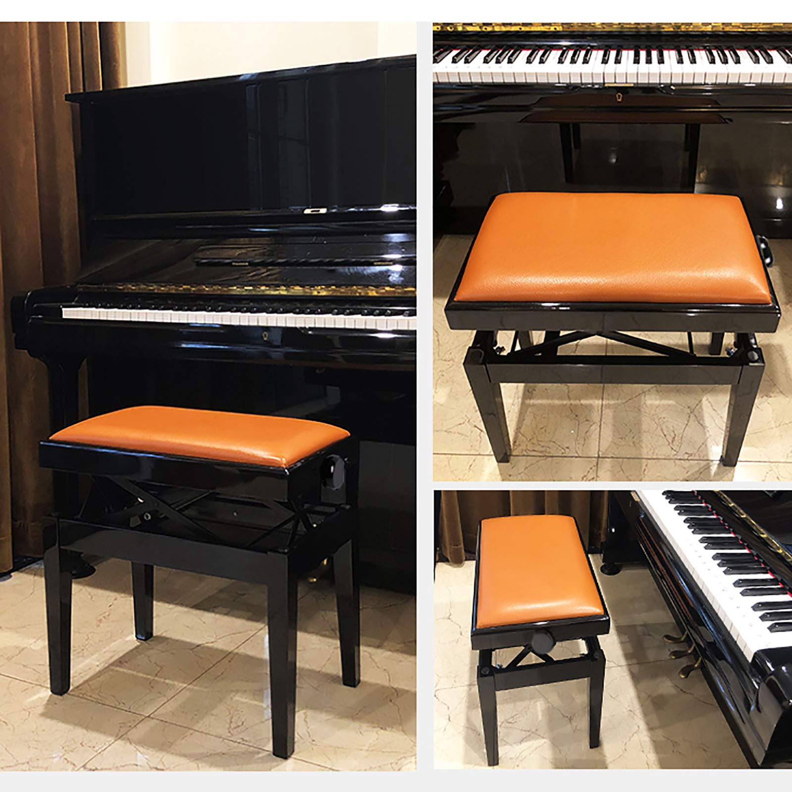 Sgabello per Pianoforte, Tavolo da toeletta, Sgabello Regolabile per Pianoforte, Sedia, Sgabello, Sedia in Legno massello Resistente con