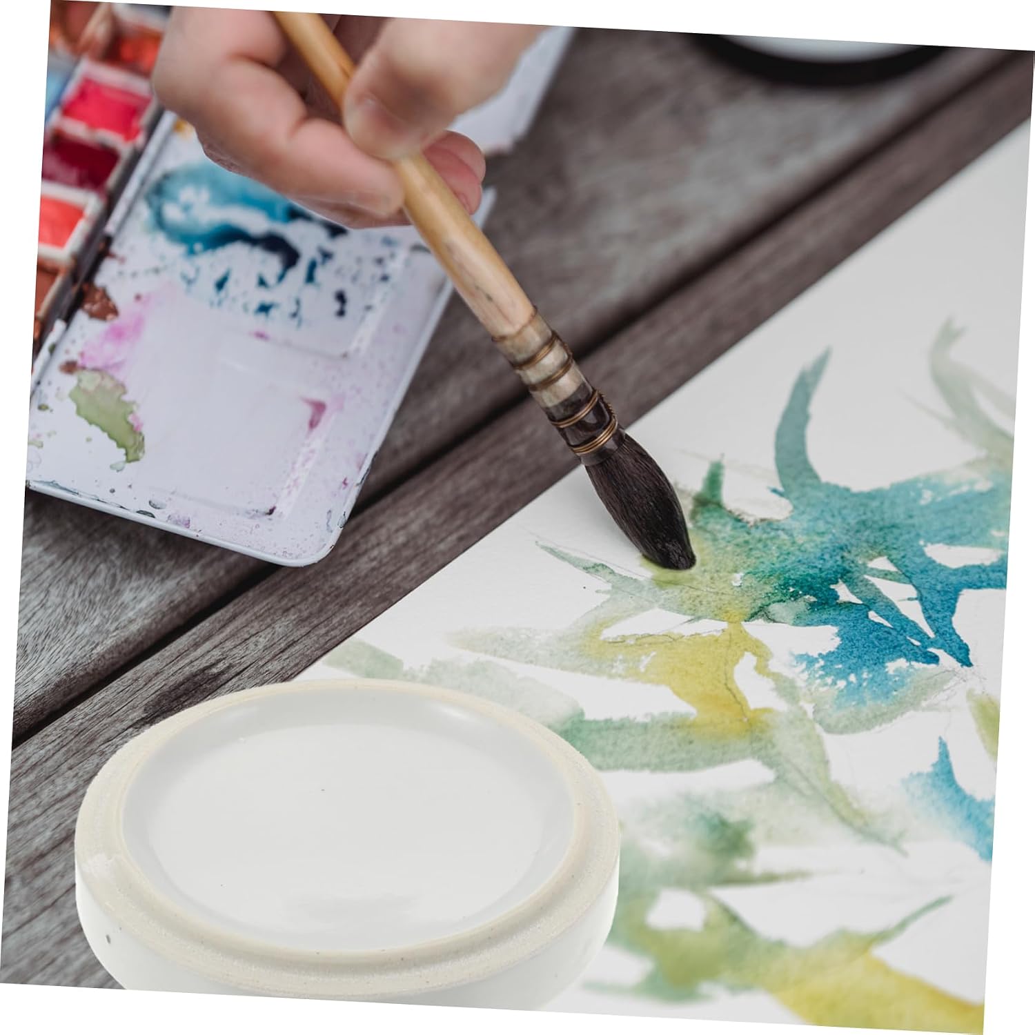 Ceramic 5-Layer Watercolor Mixing Palette for Artists Multi-Functional Pigment Tray for Painting and DIY Projects Convenient Ink and Watercolor Mixers
