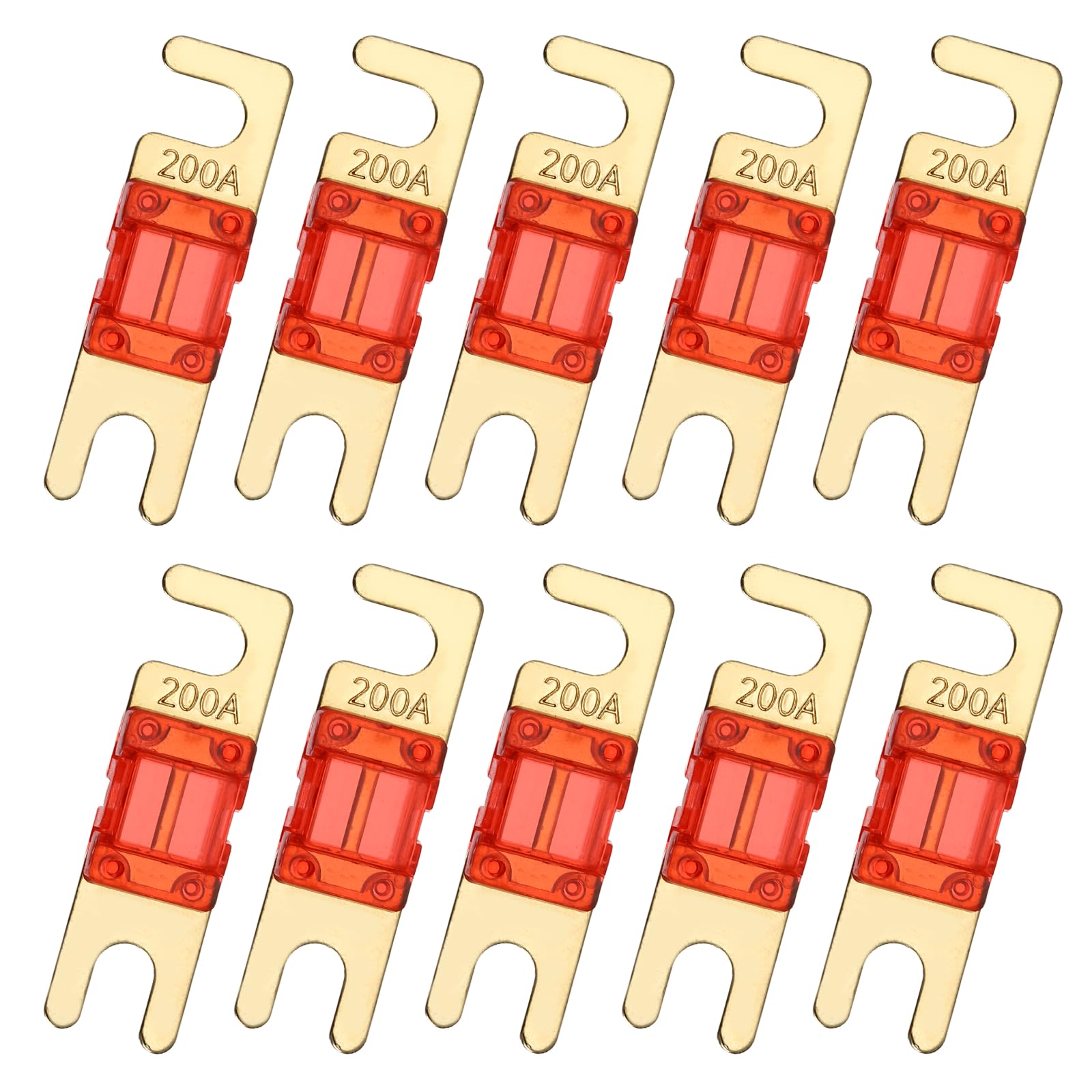 sourcing map 10pcs 200A 125V Mini ANL Fuse Replacement Electrical Protection Electronics Blade Fuse for Automotive Marine Audio Video System