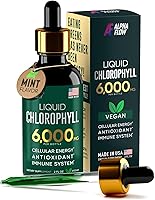 Vista 1 de Gotas líquidas de clorofila Alpha Flow 6000 mg - Suplemento líquido premium de clorofila - Antioxidante todo en uno para aumentar el sistema
