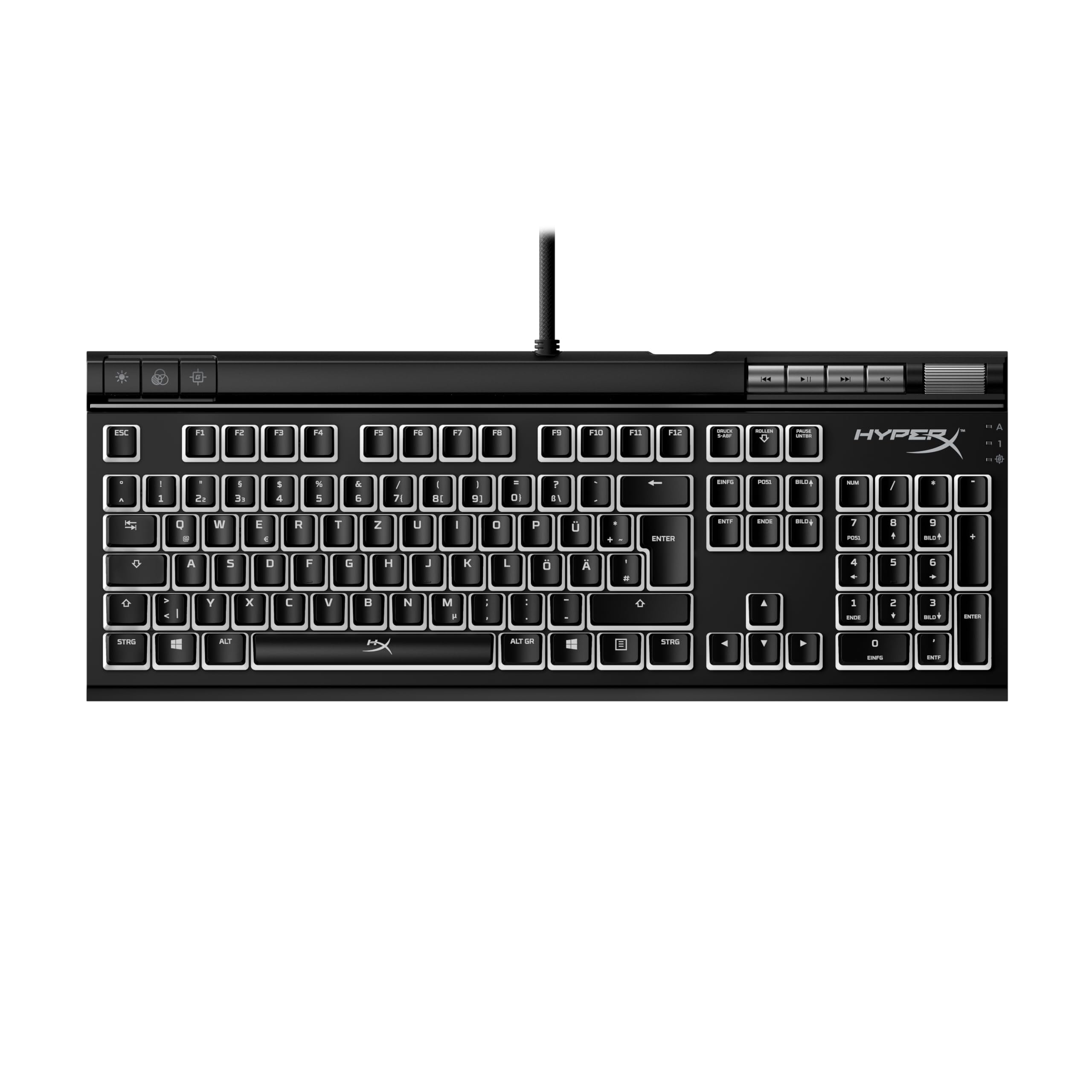 HyperX Alloy Elite 2 – Mechanische Gaming-Tastatur, Software-gesteuerte Beleuchtung und Makroanpassung, ABS Pudding Keycaps, Mediensteuerung, RGB Hintergrundbeleuchtung. Linear Switch, HyperX Red