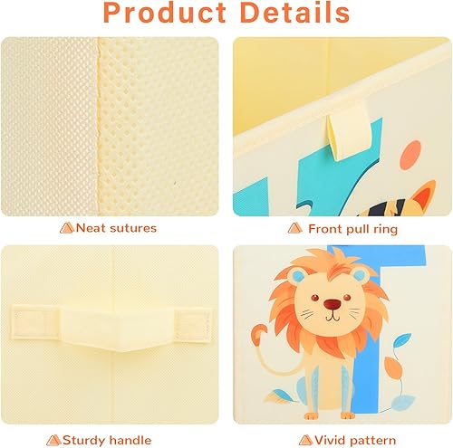 Miniatura 4 de Caja de juguetes grande para niños, 4 piezas, caja de almacenamiento de juguetes Oxford plegable con asas para niños y niñas, caja de juguetes