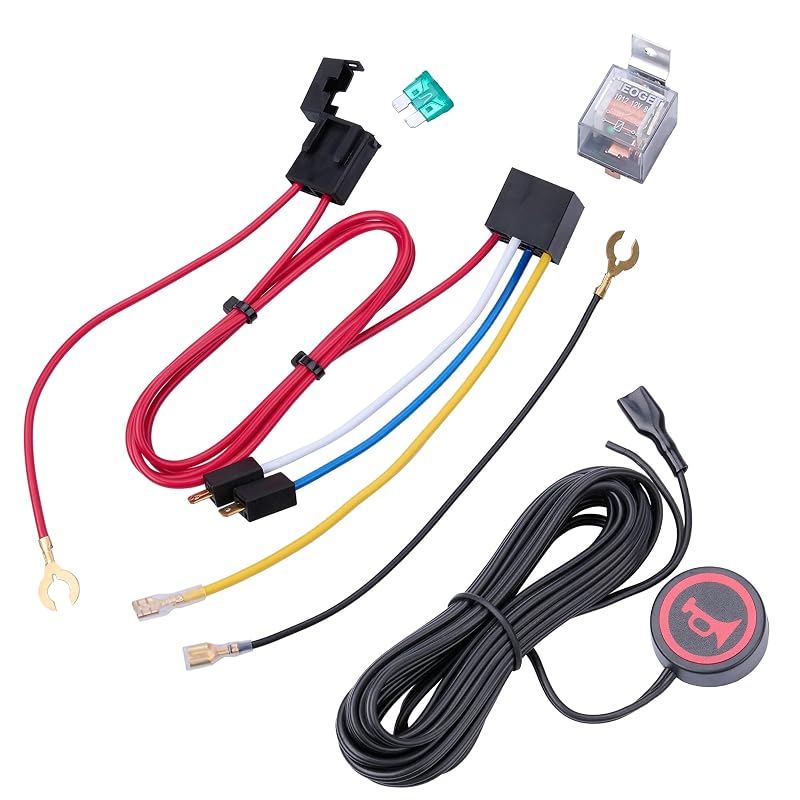 Kit de Fiação para Buzina a Ar NEOGET 12 V com Relé de 80 A, Fusível e Botão