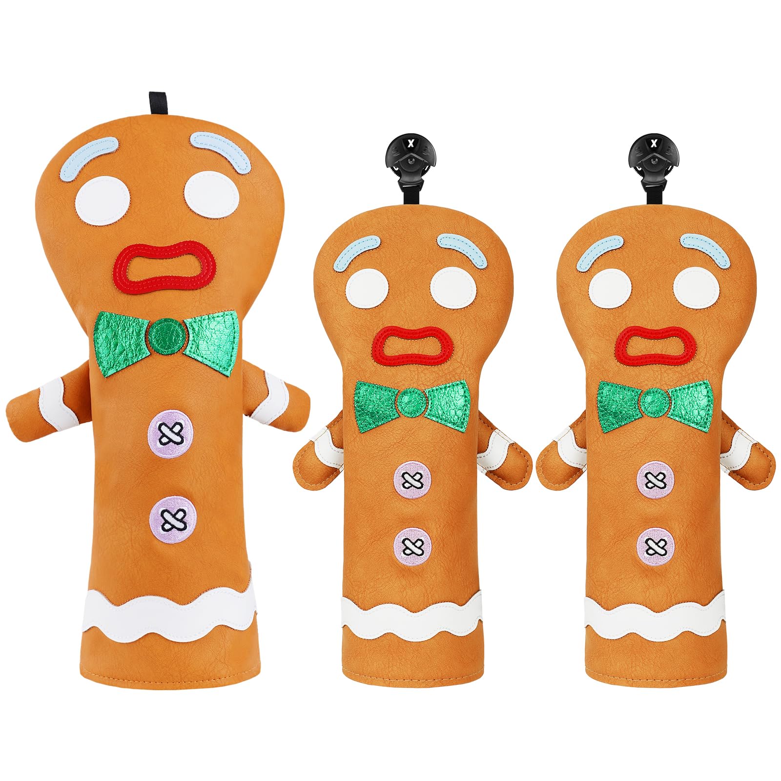 LZFAN Funny Golf Club Head Cover Driver Headcover Fairway Wood Headcover Club Head Cover Brown Monster Cookie (1.F.F)