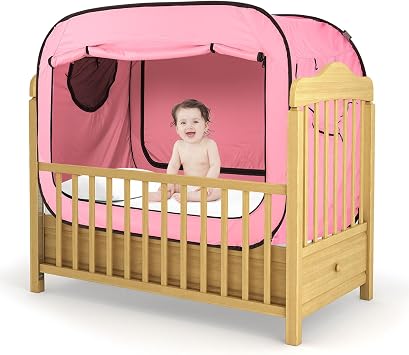 خيمة الخصوصية لخيمة سرير الأطفال من Poray Pop Up Baby للنوم مع بابين بسحاب ، ونوافذ شبكية قابلة للتنفس وحقيبة حمل محمولة