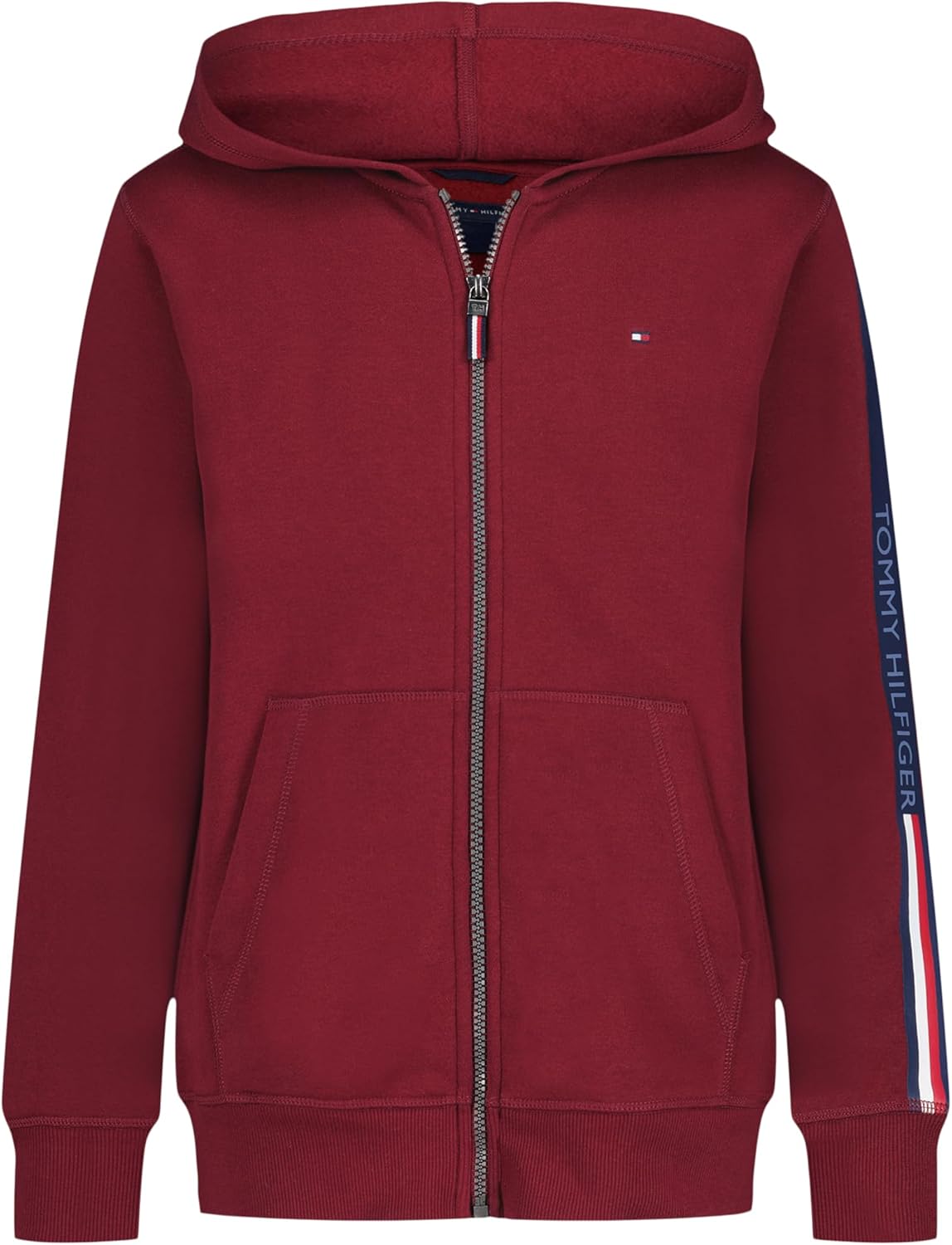 Tommy Hilfiger boys Long Sleeve Fleece Full Zip Hoodie With Front Pockets