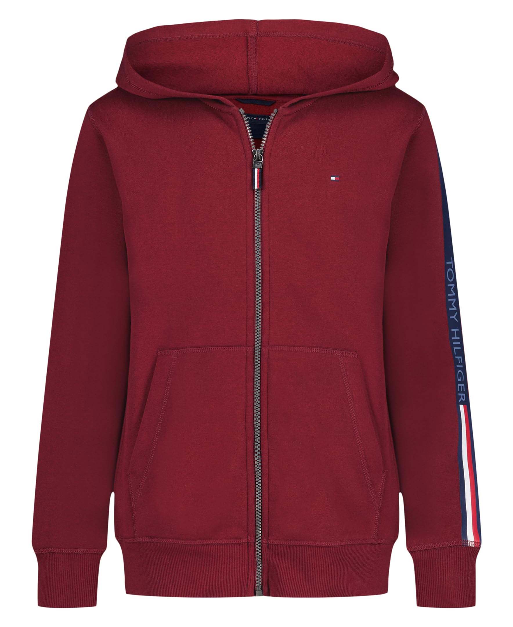 Boys' Long Sleeve Fleece Full Zip Hoodie With Front Pockets