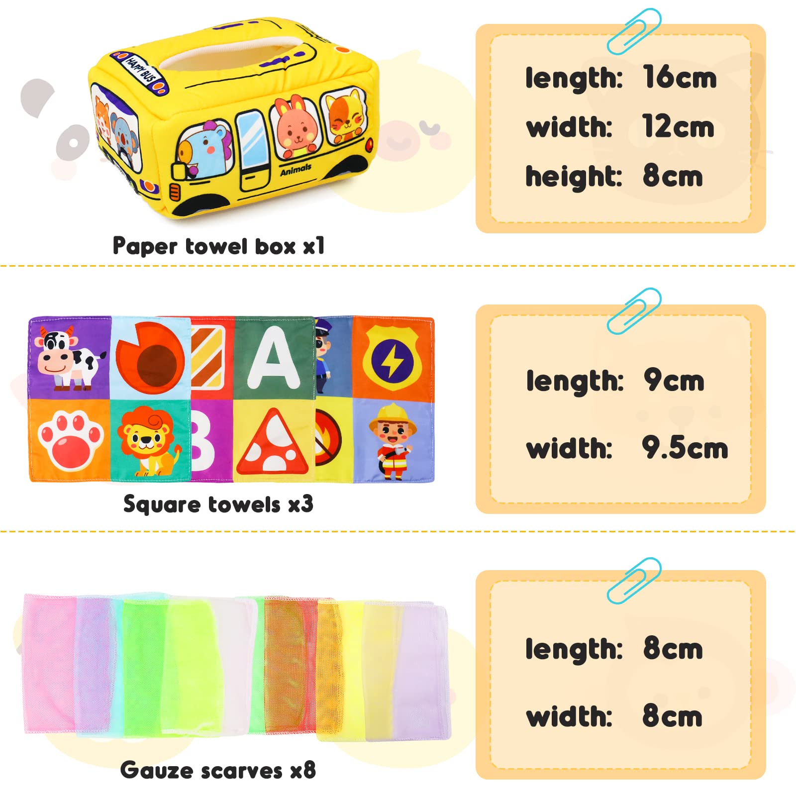 Babyspielzeug 0-6 Monate - Sensorik Tissue Box Mit Bunten Tüchern, Montessori