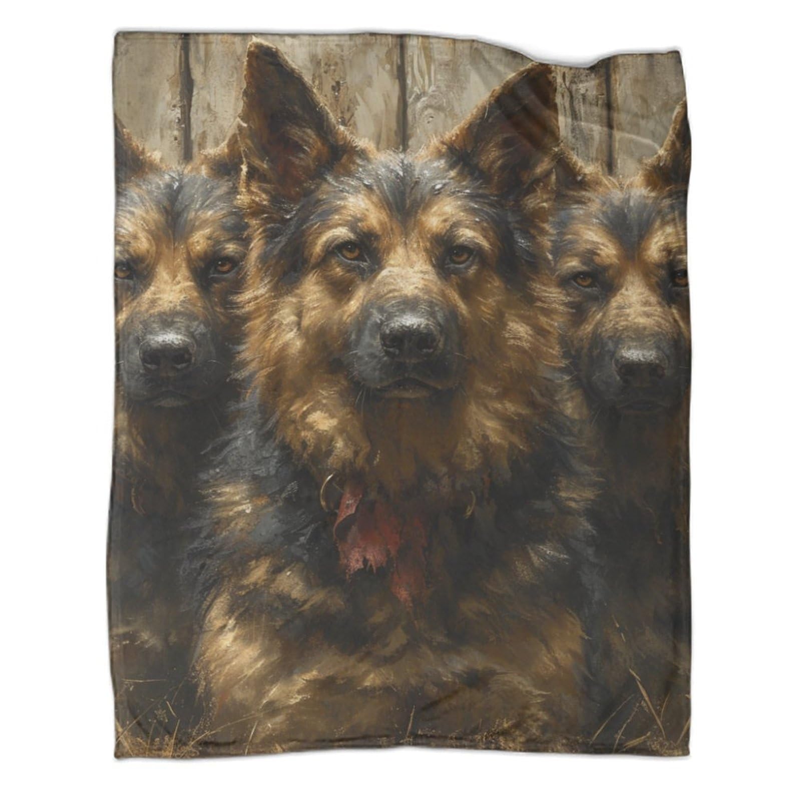 Couverture berger allemand 150x200cm en microfibre douce