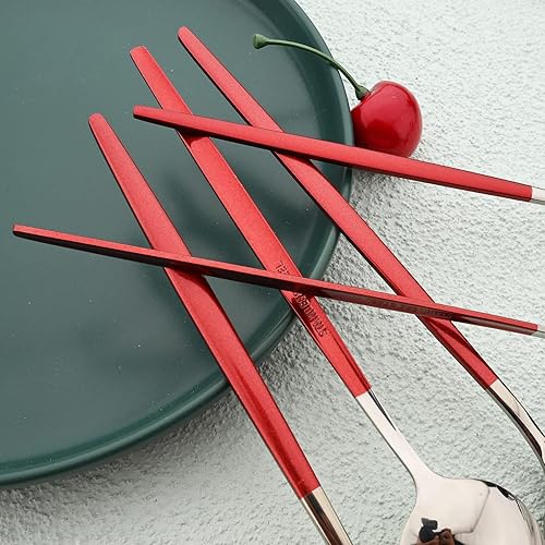 Miniatura 9 de BRIIEC Juego de cubiertos de acero inoxidable de 24 piezas, color verde menta y dorado espejo, incluye tenedor, cuchara y cuchara, servicio para 6