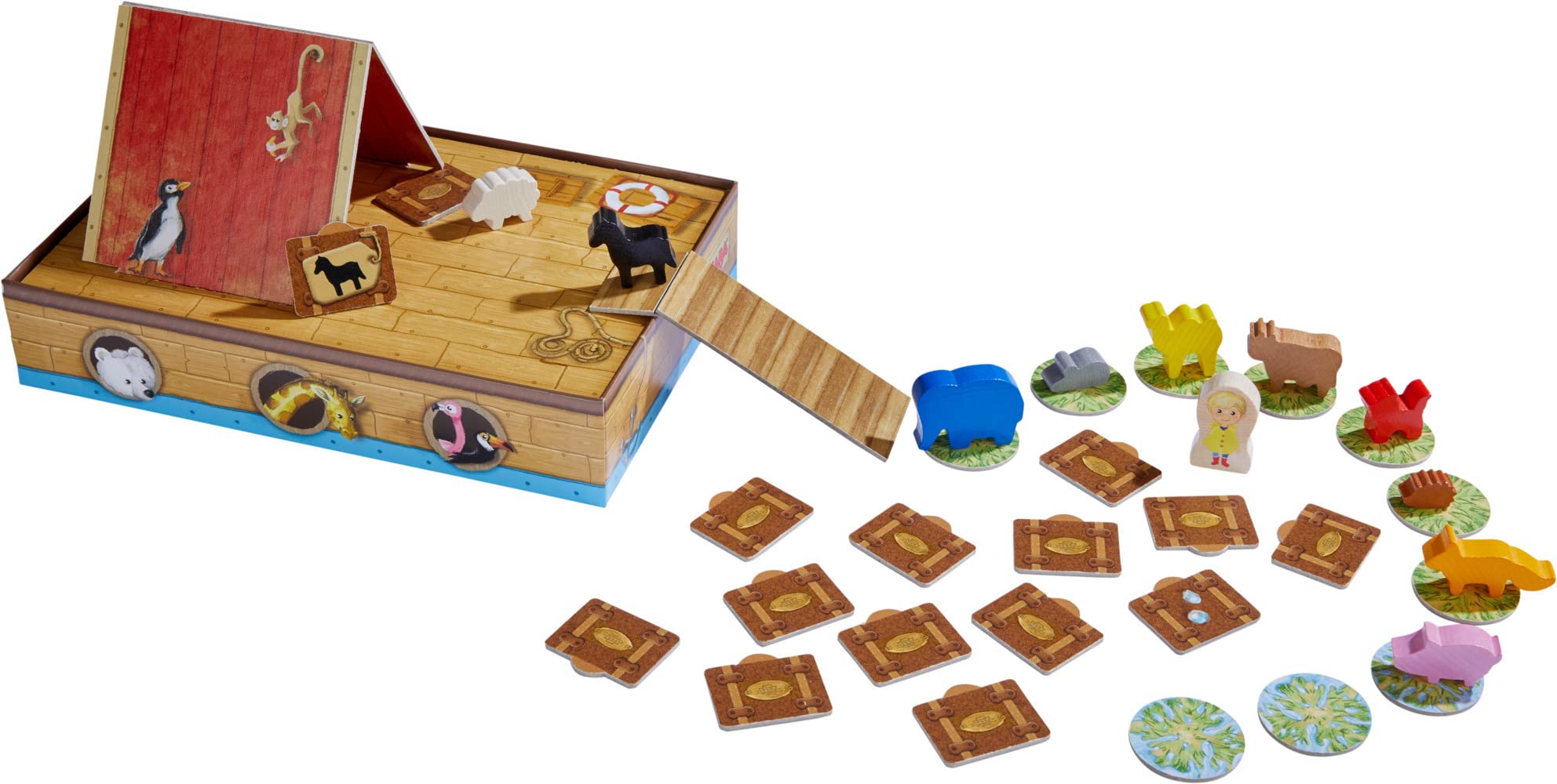 HABA 305838 - Ab auf die Arche, Spiel ab 3 Jahren, made in Germany bunt