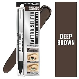Maybelline TattooStudio Brow Lift Stick Makeup with Tinted Wax Conditioning Complex, Deep Brown, 1 Count