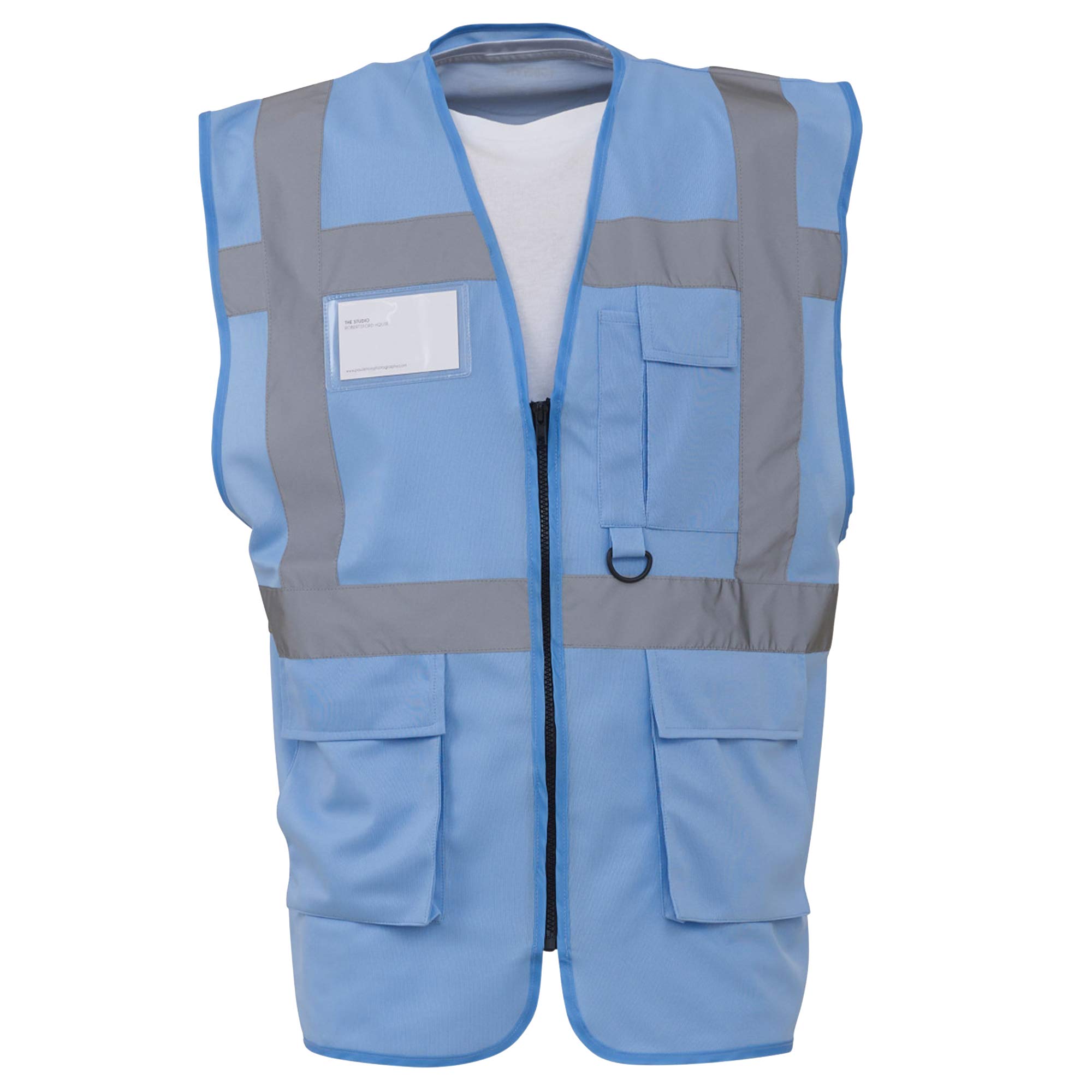 Yoko Hi-Vis Premium Executive/Manager Waistcoat/Jacket (L) (Sky Blue)