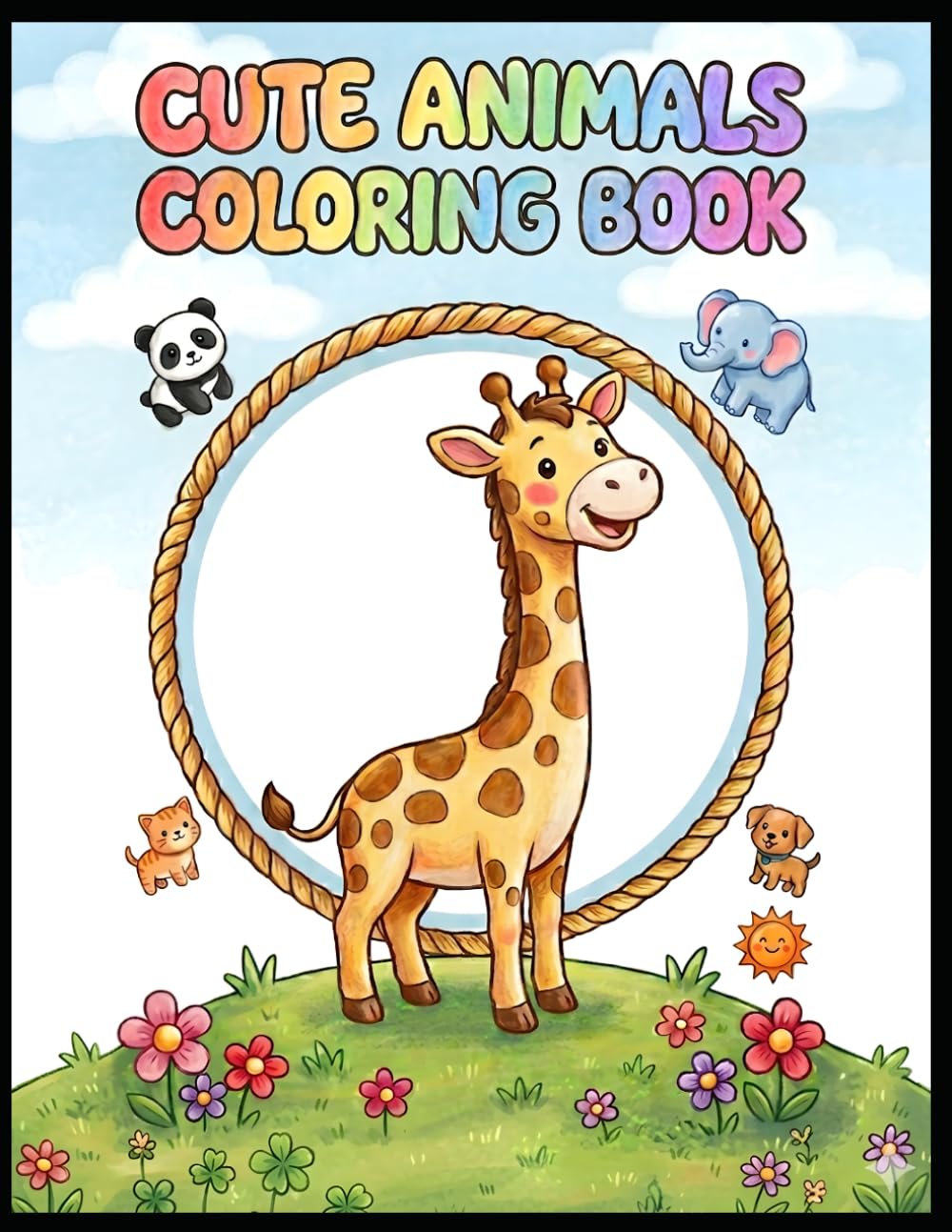 Colorful Animals Coloring Book for Kids Ages 3-8: Fun and Easy Coloring Pages Featuring Cute Zoo, Farm, Jungle, and Ocean Animals for Toddlers, Preschoolers, Boys, and Girls
