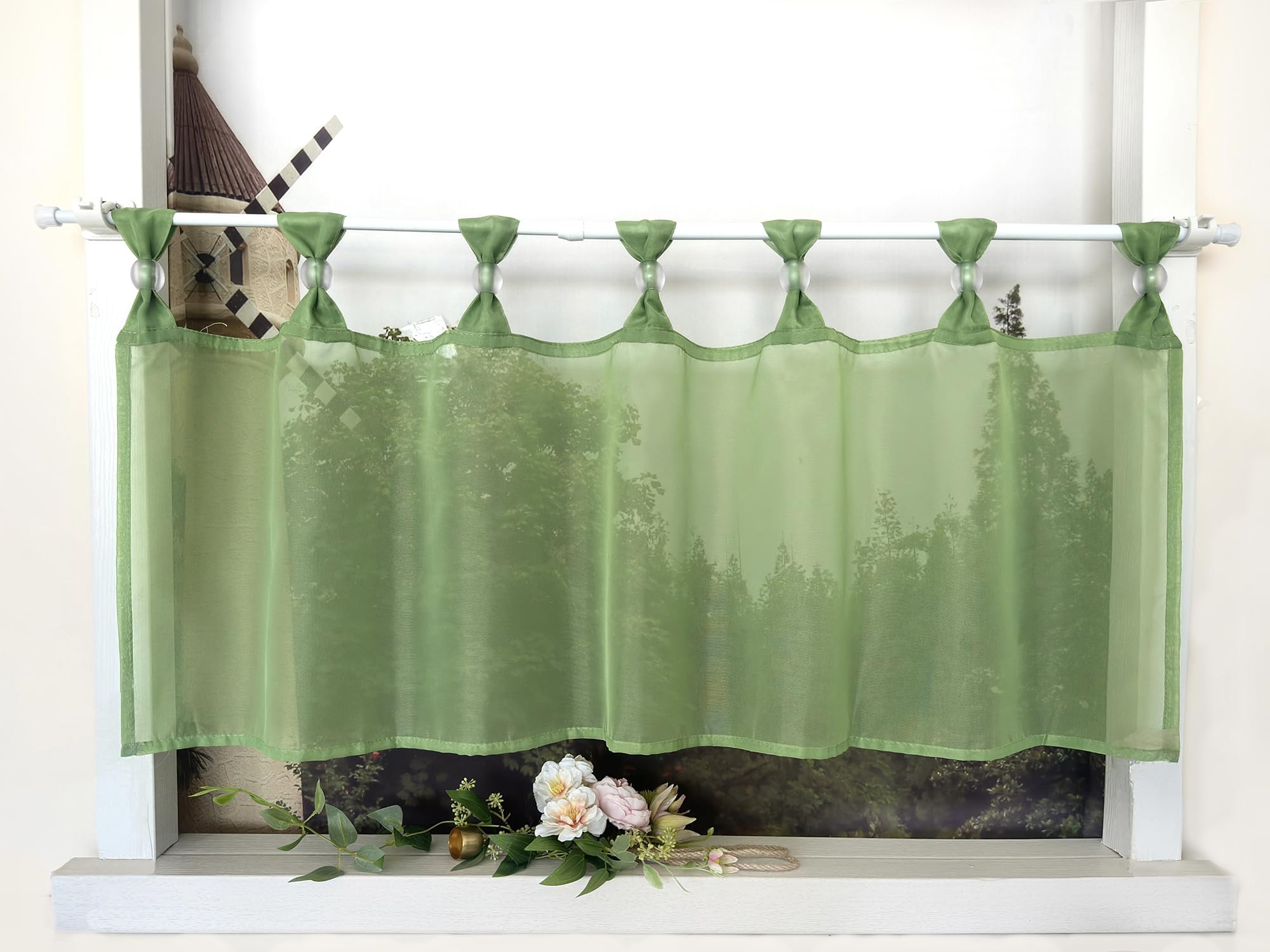 Devola Scheibengardine Aus Voile – Transparent, Mit Schlaufen, Höhe X Breite 30x90 Cm, Vielseitig Für Küche & Wohnen
