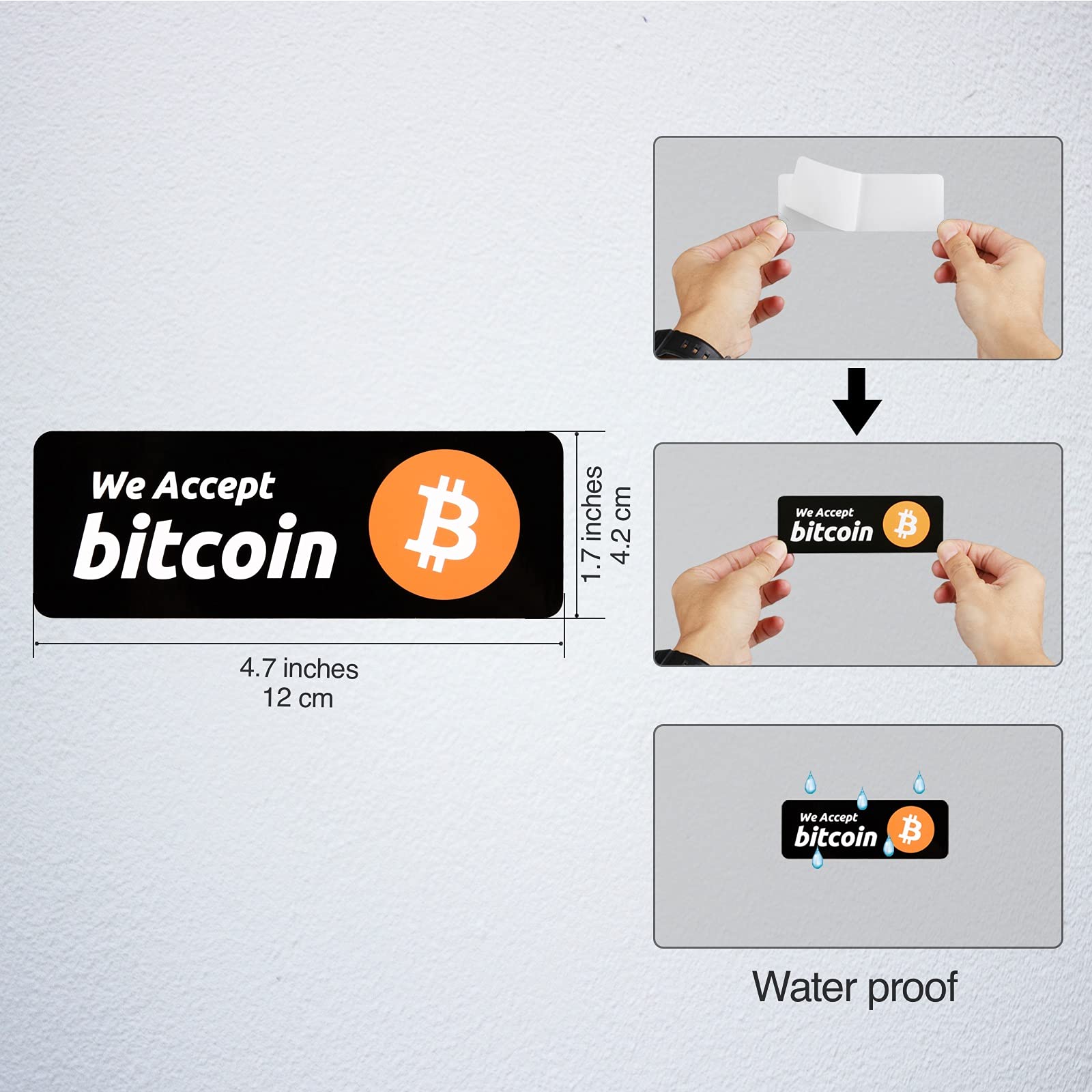 X spirit We Accept Bitcoin Sign Sticker Label Display Stand for Wallet QR  Code (2-Pack) : Amazon.ae: Industrial & Scientific