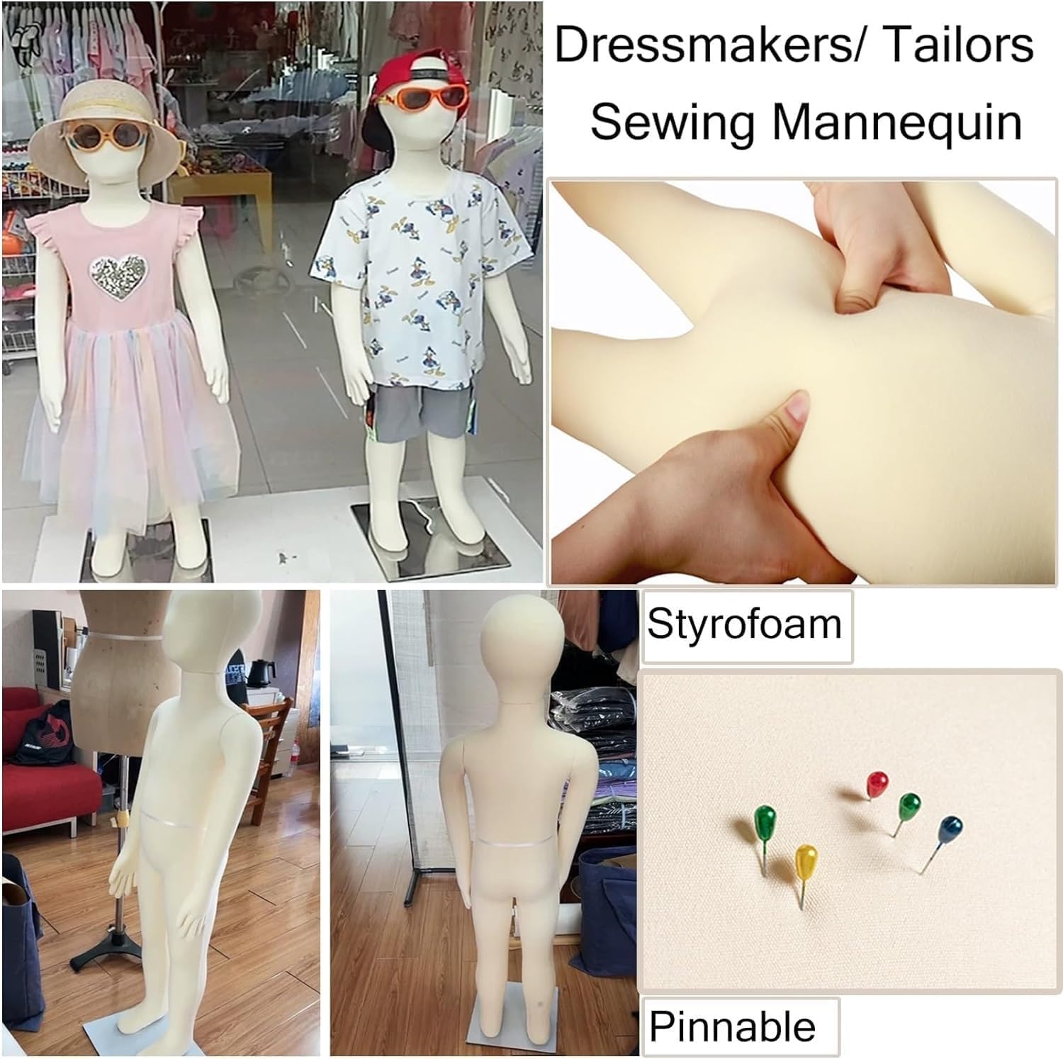Schaufensterpuppe Körperform Styropor Kinder Schaufensterpuppe Für Nähprojekte, 1-14 Jahre Altes Kind Ganzkörperkleid Form Puppe Für Schaukasten Schlafzimmer Arbeitszimmer, 12 Years Old