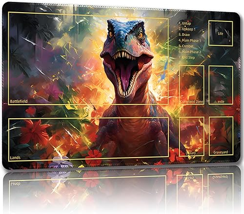 Malqiqi Tapete de juego para MTG, con bolsas de almacenamiento gratis, tapete de juego de 24 x 14 pulgadas, TCG y tapete de juego de mesa para