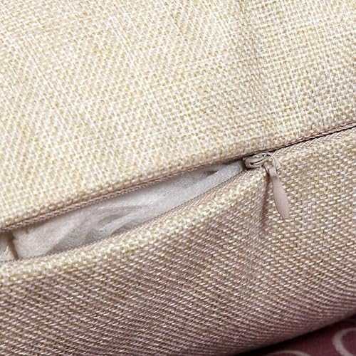 Miniatura 3 de 7COLORROOM Fundas de almohada de estilo geométrico moderno, rayas negras y beige, de lino y algodón, cuadradas, decorativas, para el hogar, 18 x 18