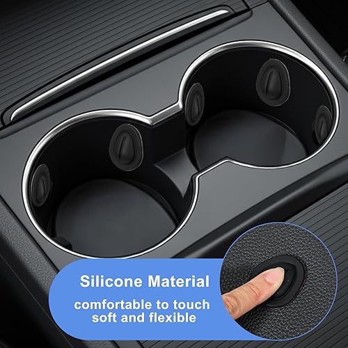 Miniatura 3 de 8 portavasos para automóvil, antivibración, estabilizadores de botellas de silicona con autoadhesivo, insertos de portavasos imprescindibles para