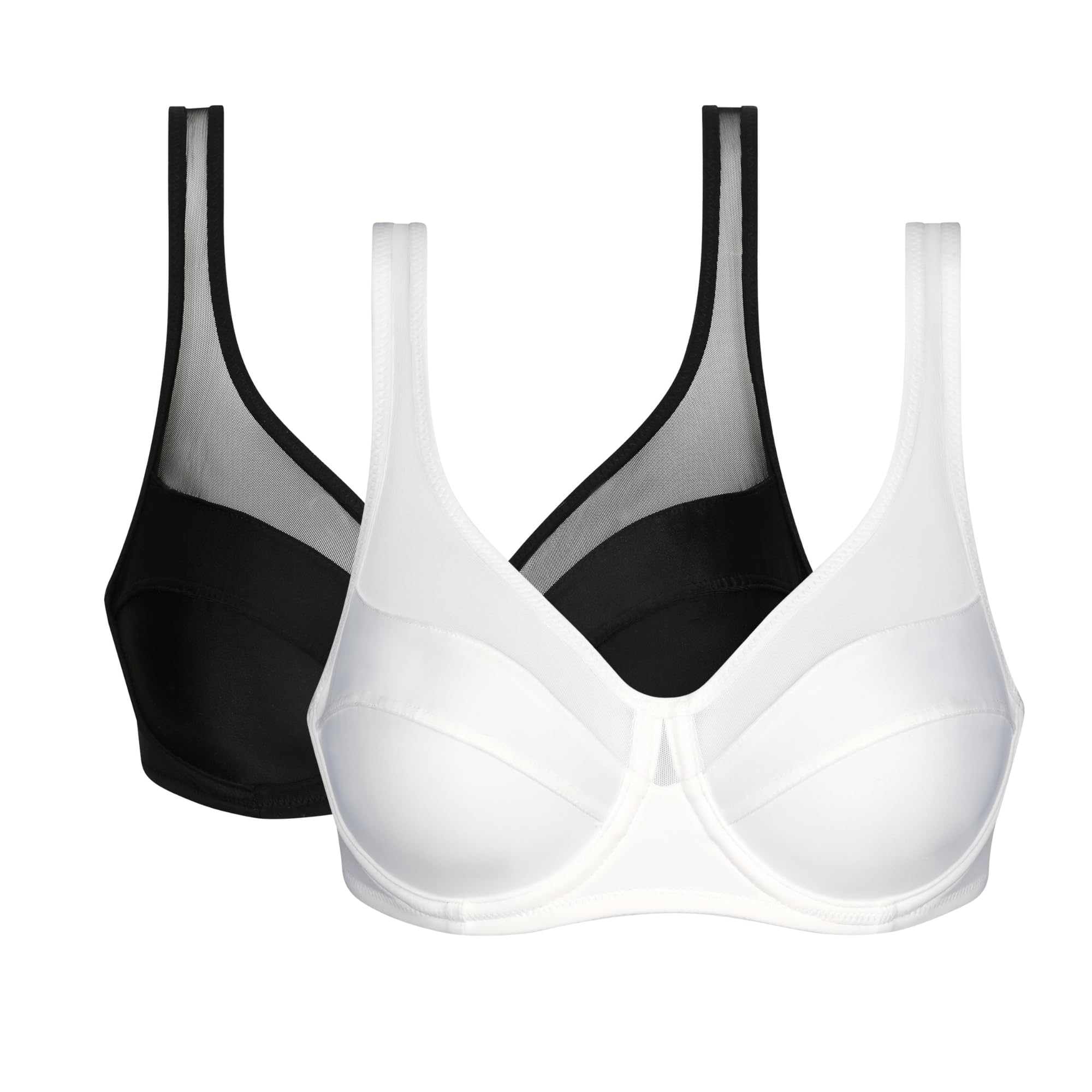 DIM Women - Generous Classic Bra x2 | Perfect Support for Bigger Cups | Thick Stretch Microfibre | U-Back and Wide Straps | Modern Look and Absolute Comfort