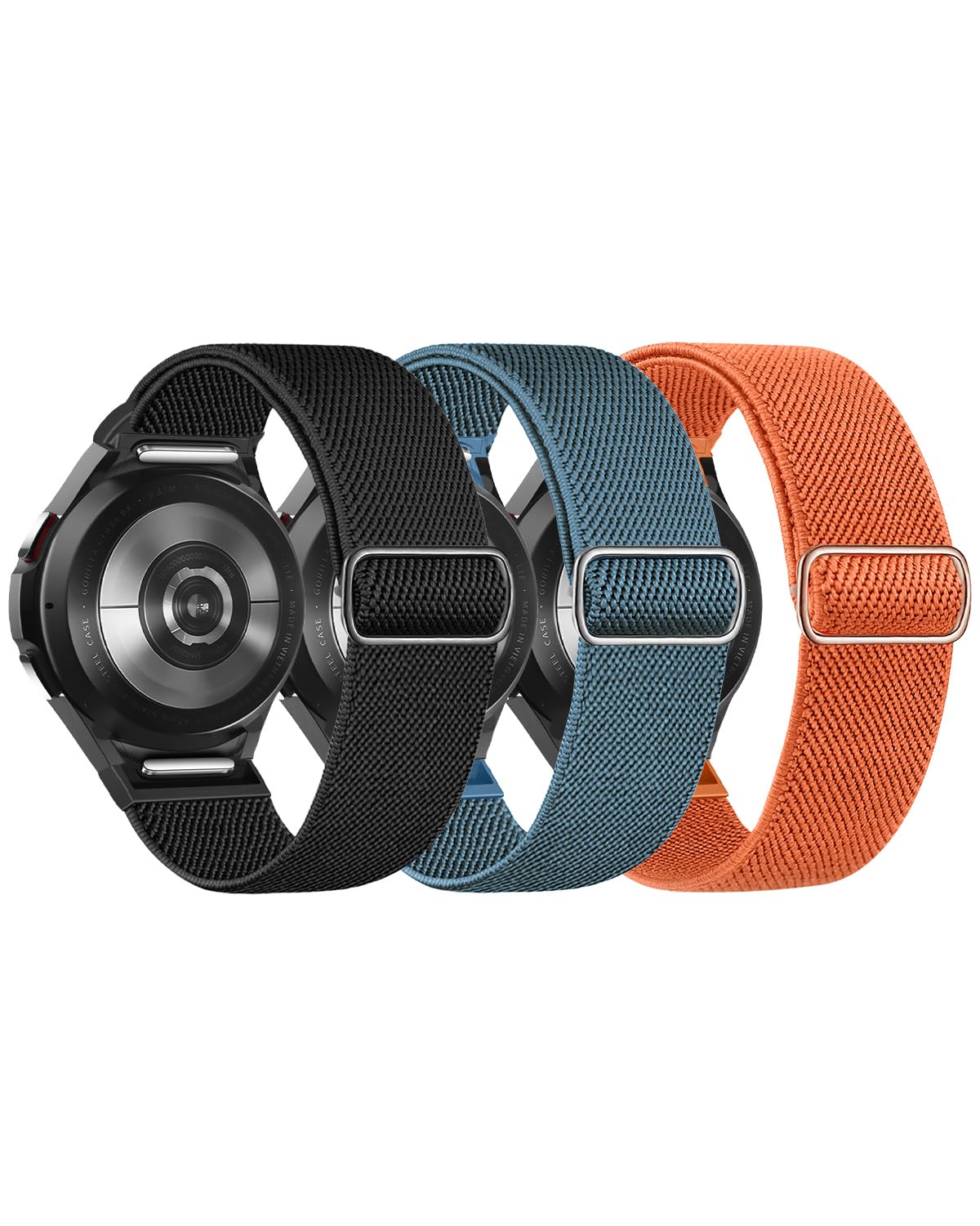 Samsung Galaxy Watch 7/6/5/4 Bands - 40mm/44mm, Galaxy Watch 5 Pro/6 Classic Bands - 45mm/47mm/43mm/46mm/42mm, Soft Nylon Solo Loop Strap for Women/Men