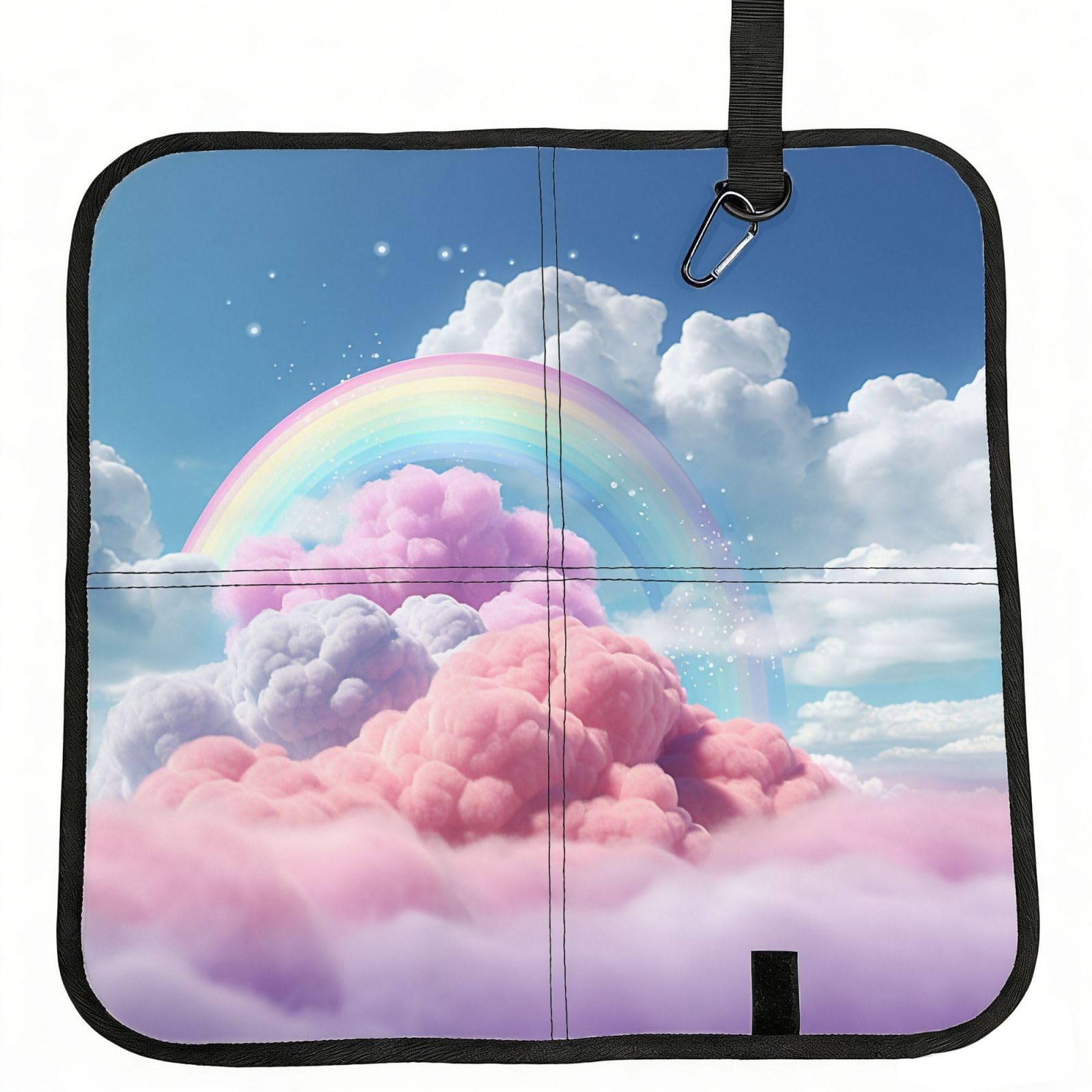 YGLHBDPBF rainbow clouds Print Camping seat cushion,Foldable Sitting Pads,Save Backpack Space for Hiking