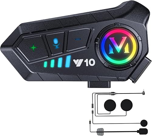 WNJACO Auriculares Bluetooth para casco de motocicleta, auriculares inalámbricos Bluetooth 5.3 para exteriores, cancelación de ruido, sistemas de