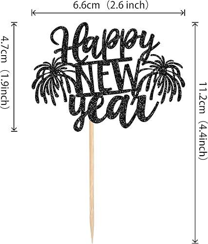 Miniatura 2 de 1 decoración para pastel de Año Nuevo 2024 con purpurina de estrella y saludos a 2024, decoración de pastel Hello 2024 para celebrar la bienvenida