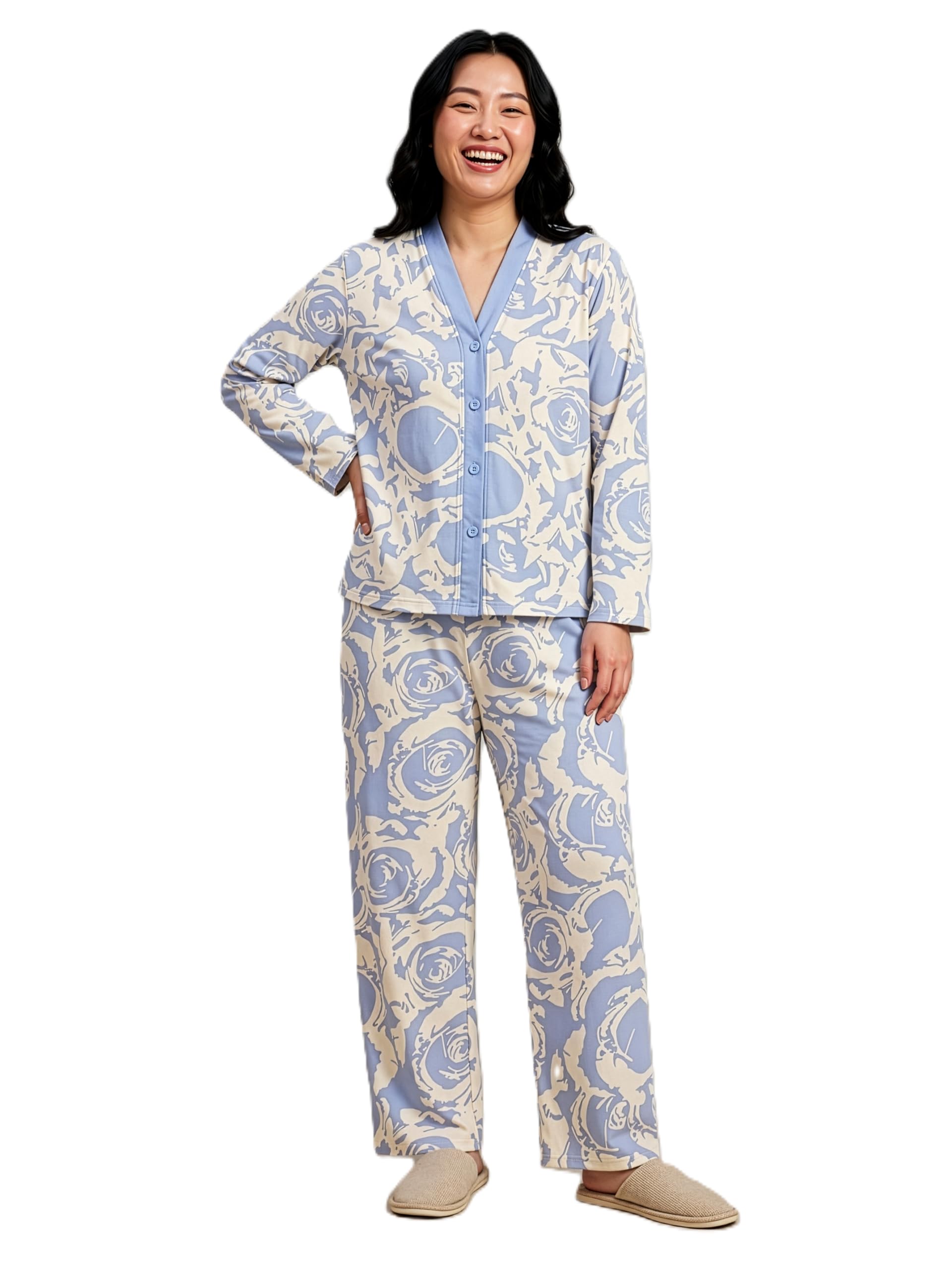 lugo Women’s Printed Cotton Blend Night Suit Set | Soft & Breathable Top with Pyjama Set | Comfortable Sleepwear for Daily Night Use & Loungewear-picture-19