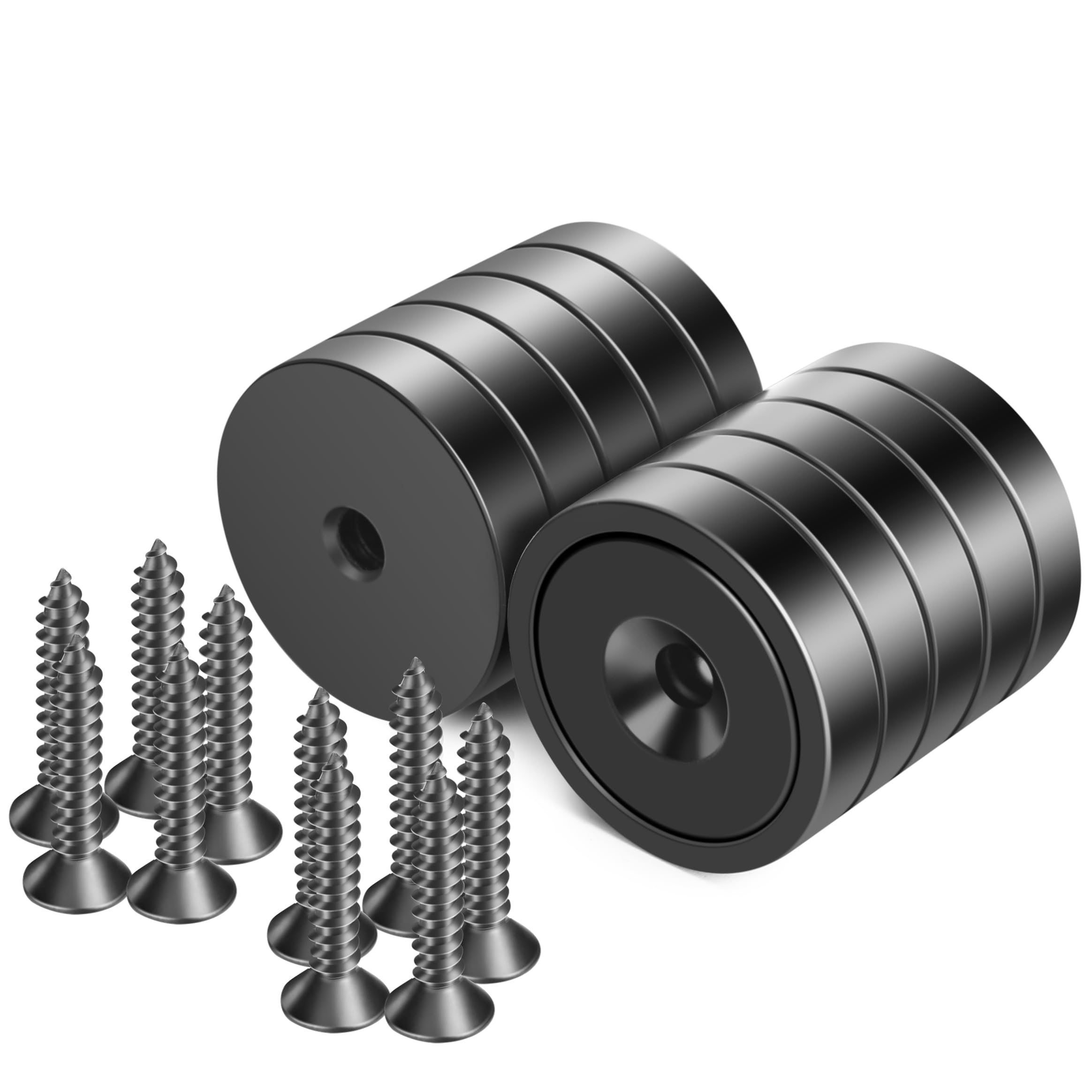 Neosmuk Magnets with Screws,22lbs+ Heavy Duty Rare Earth Neodymium Mounting Magnets with Holes, Countersunk Round Disc Industrial Magnets for Wall Mounting, 10 Pack — Amazon image 22