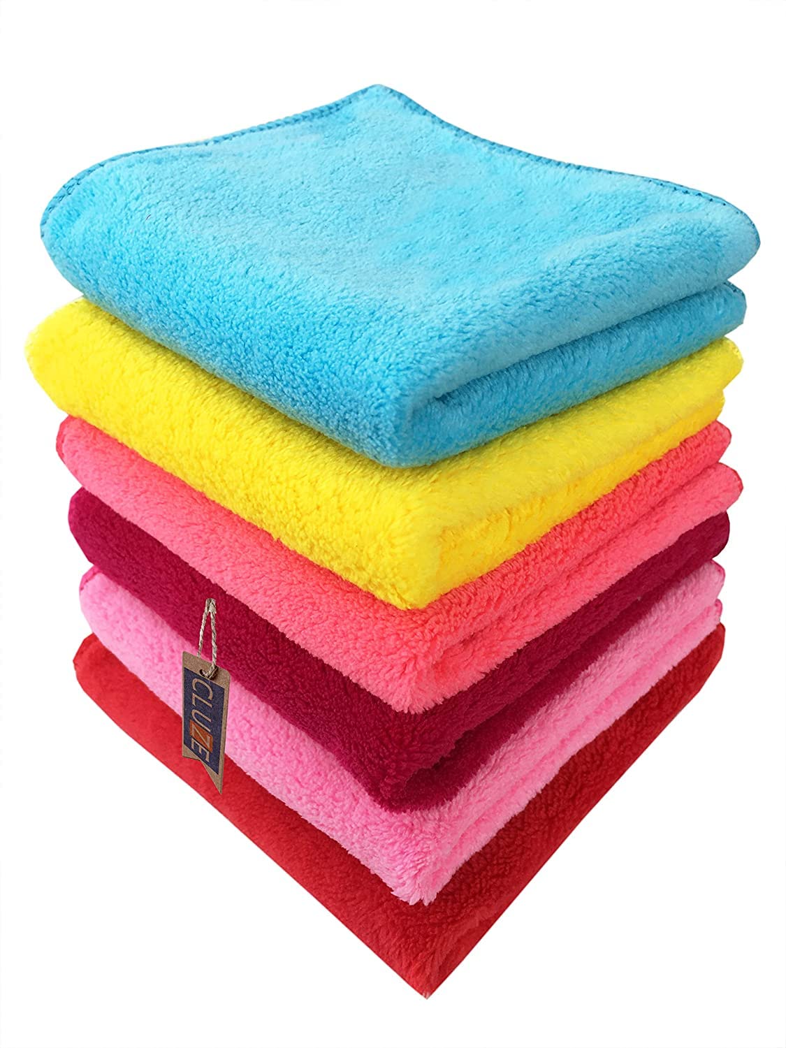 CLUZE 600 GSM Microfiber Face Towel/Handkerchief for New Born Baby - Women Handkerchief Multicolor - Design 17-image-10