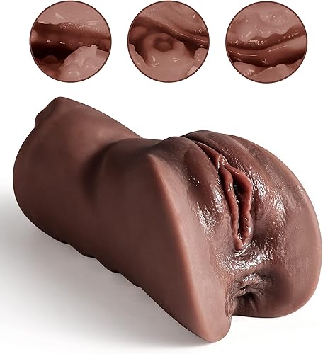 Miniatura 4 de Masturbador masculino 3 en 1 realista coño de bolsillo con palo de secado, juguete sexual masculino de doble extremo, lengua bucal, vagina
