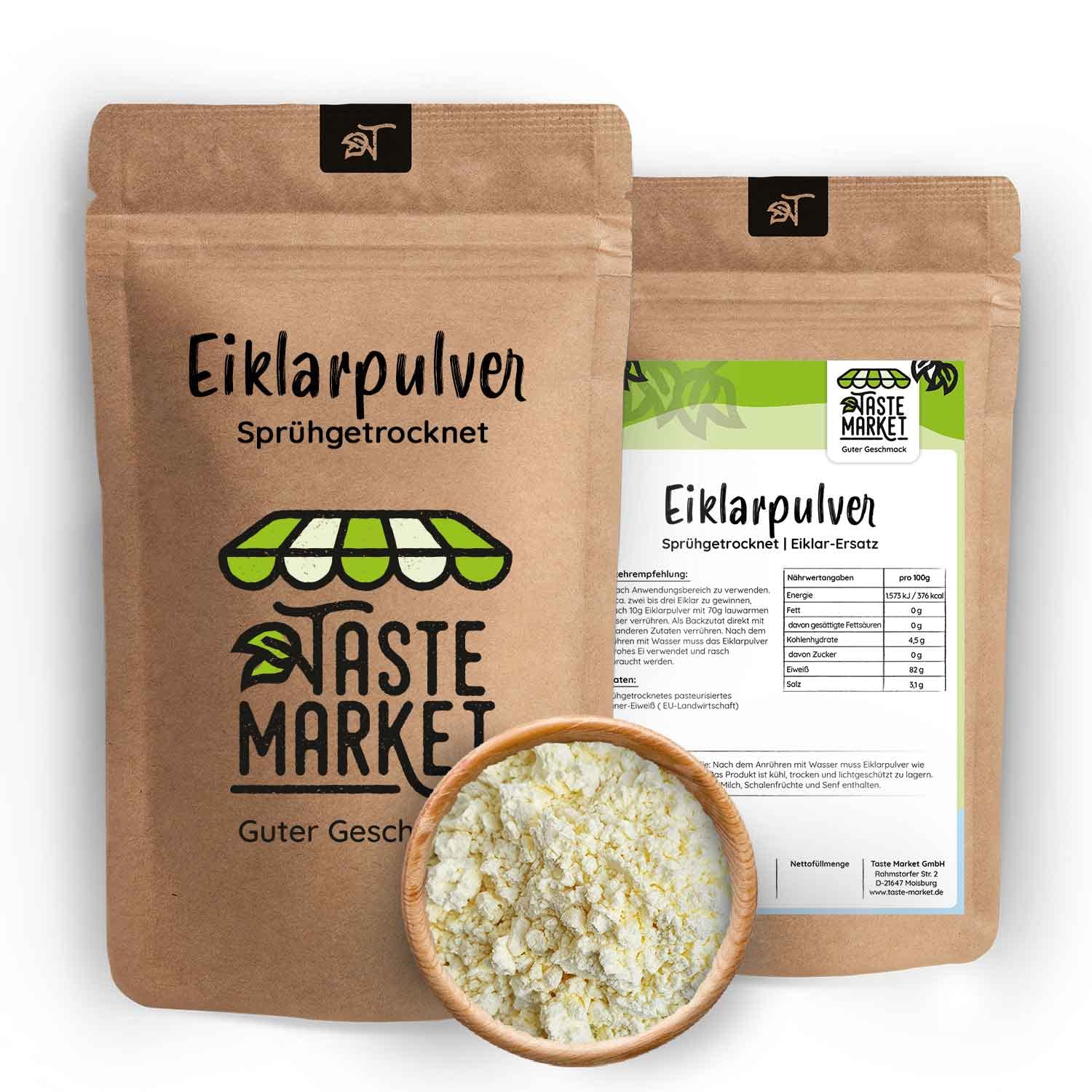 Eiklarpulver 2 kg GRÖßENAUSWAHL | Ei Pulver | Eiweißpulver | Taste Market | Eipulver | Eiweiss Pulver