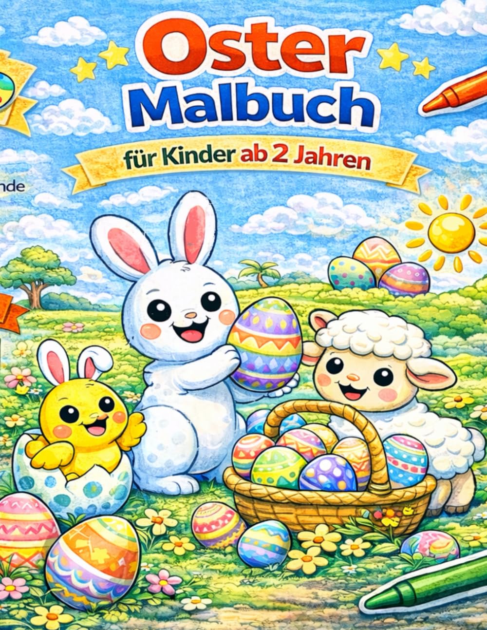 Oster Malbuch für Kinder ab 2 Jahren: 20 süße und einfache Ostermotive zum Ausmalen