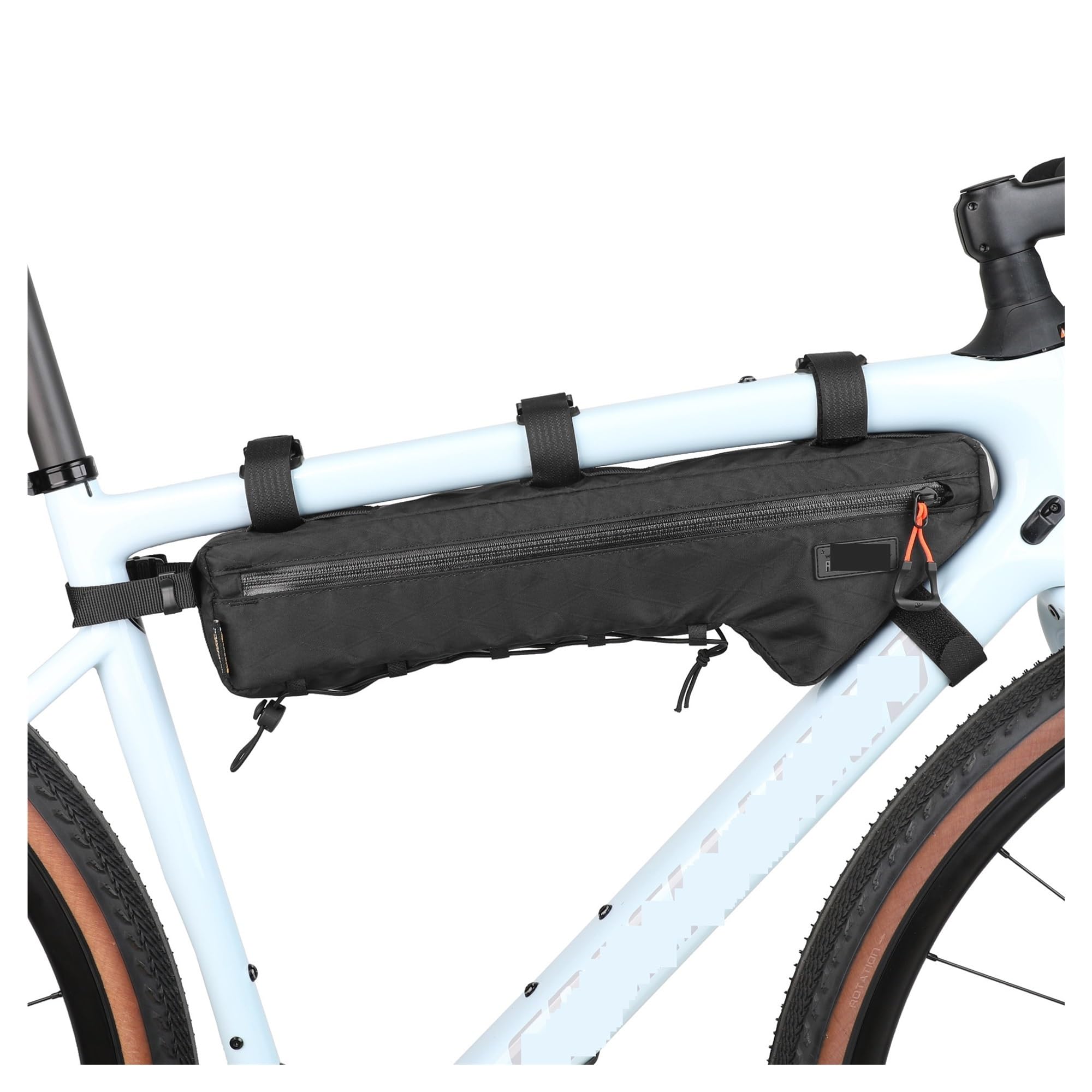 Borsa da telaio for bicicletta Borsa da ciclismo con custodia triangolare antipioggia, for MTB e bici da strada(Black-2.4L)