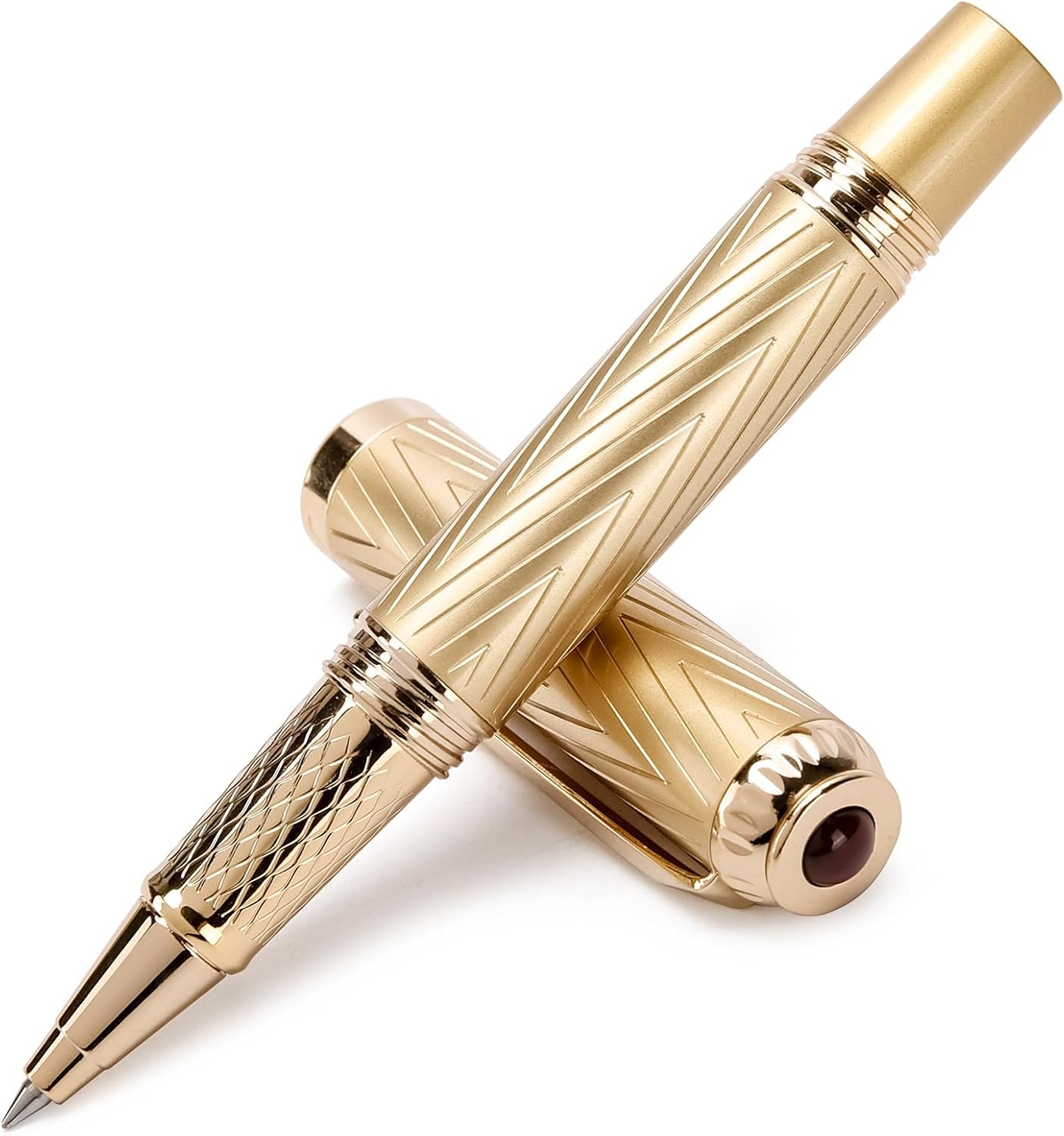 iMenaiy EDC Rollerball Poin Pens for Travel Writing Journaling, Luxury Mini Pocket Pens for Men Women Boss Writers, Good Nice Pen Gifts Birthday Christmas Graduations, Gold