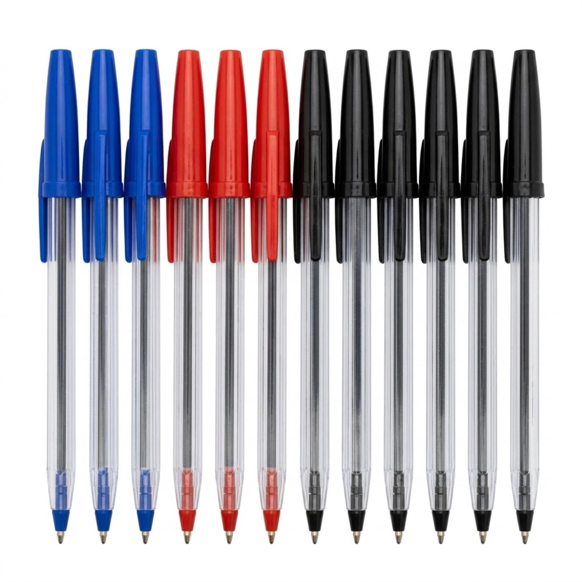 12pc Assorted Ballpoint Pens Set | Smooth Writing Ink Pens for Office School & Home Use | Durable 1.0mm Medium Fine Tip Multicolor Pens | Comfortable Grip Stationery for Study, Notes & Journaling