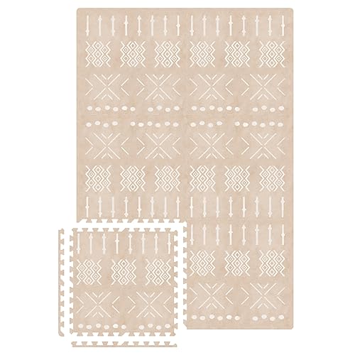 MOON WALKERS Elegantes tapetes de juego bohemios para bebé, tapete de juego para bebés y niños pequeños, no tóxico, suave, grueso, tapete para