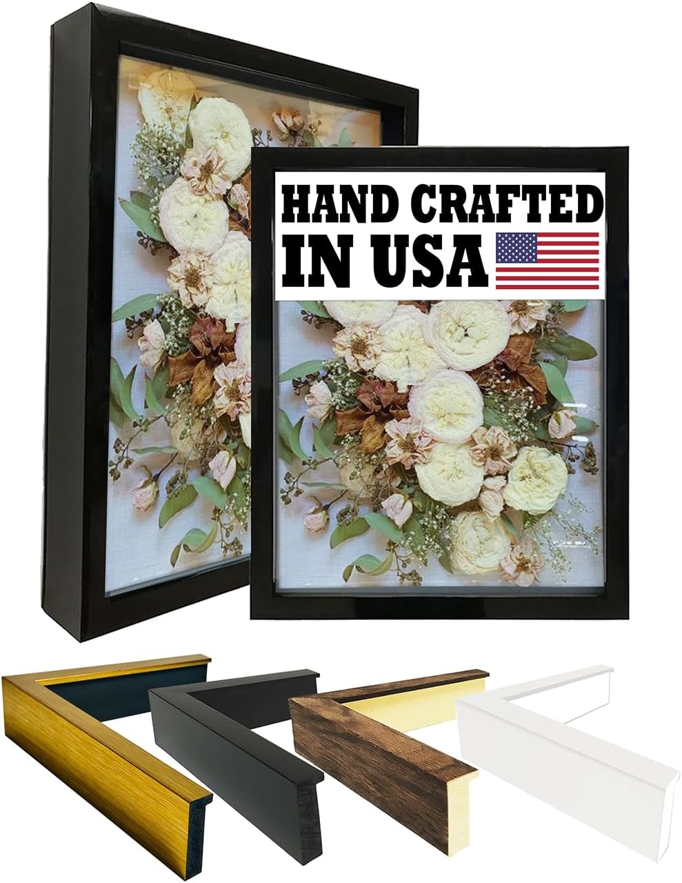 2-3/16" Deep Polystyrene Shadow Box Picture Frame - by WholesaleArtsFrames-com 20x30 2880 - Black - American Made