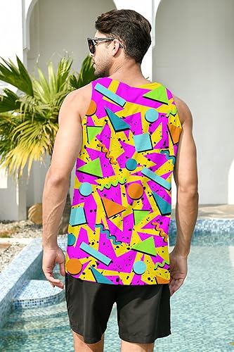 Miniatura 3 de RAISEVERN Mens Funny Tank Tops 3D Graphic Sleeveless Summer Sports Gym Workout T-Shirt